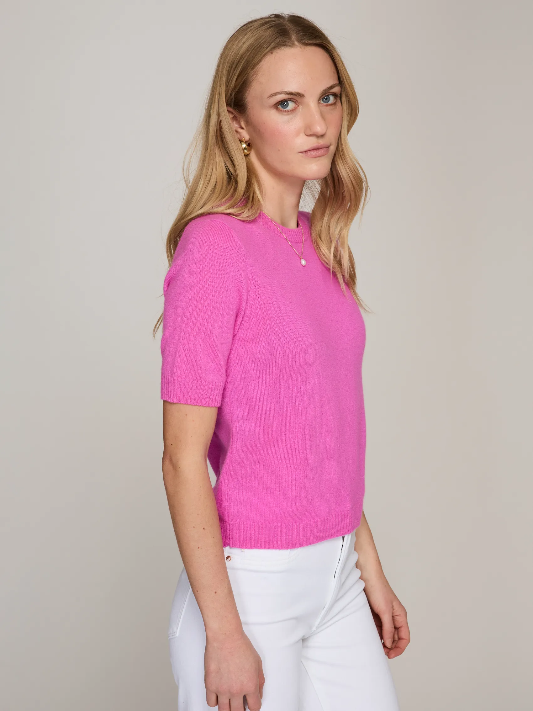 S/S Cropped Crew in Petunia sold by Autumn Cashmere product image thumbnail 3