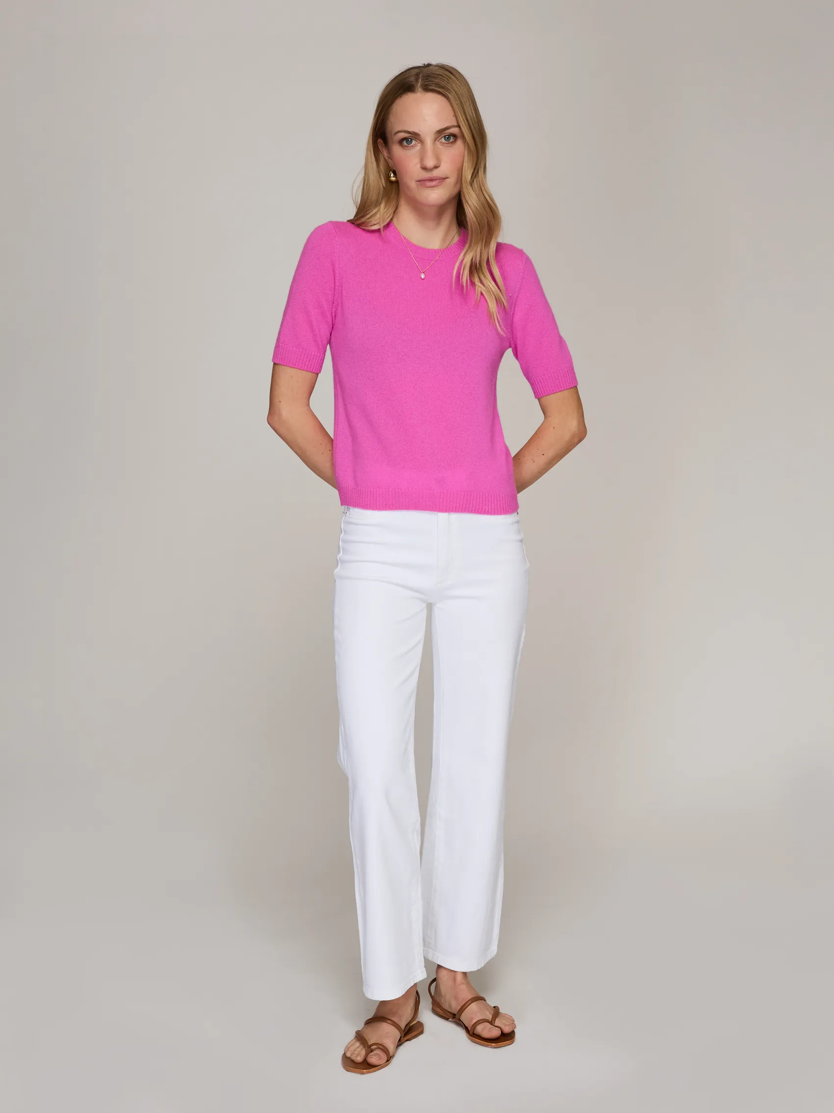 S/S Cropped Crew in Petunia sold by Autumn Cashmere product image thumbnail 2