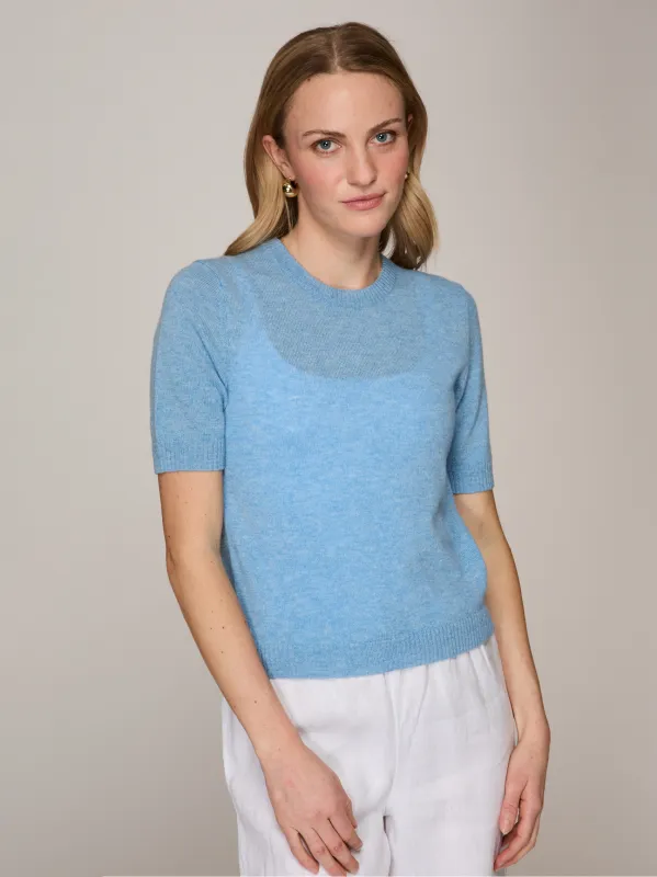 S/S Cropped Crew in Wedgewood made by Autumn Cashmere