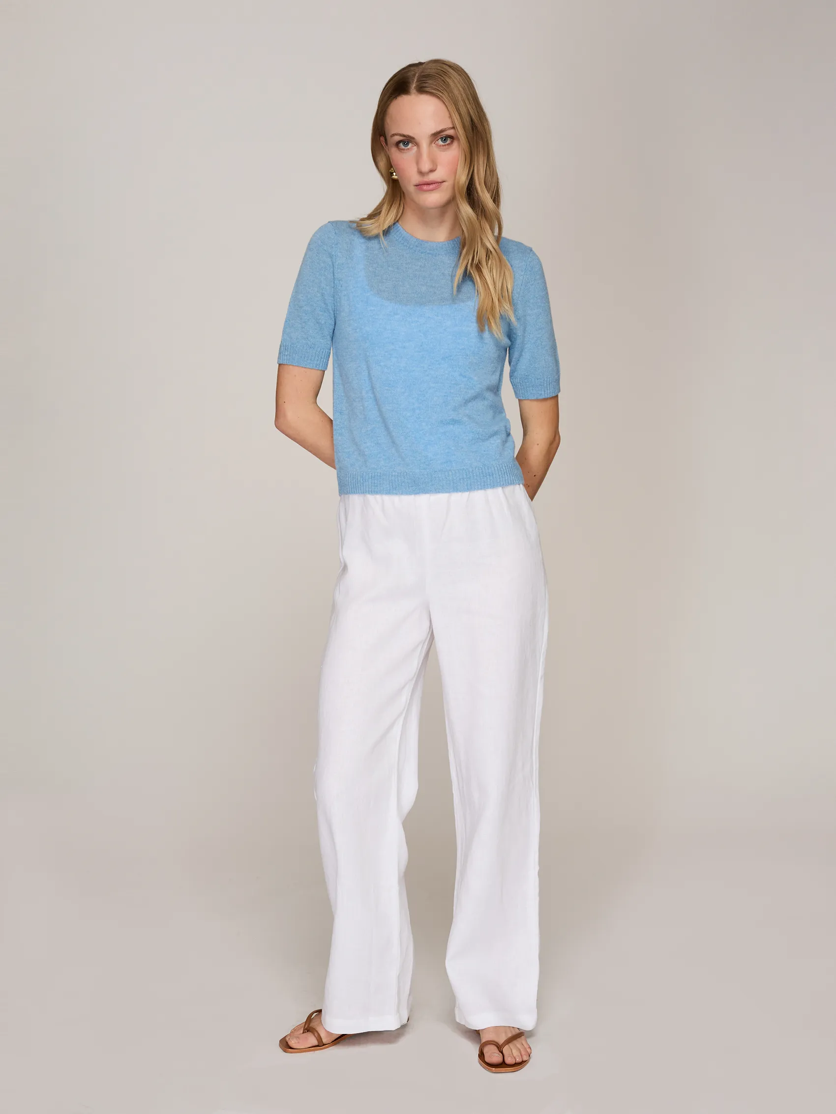 S/S Cropped Crew in Wedgewood sold by Autumn Cashmere product image thumbnail 2