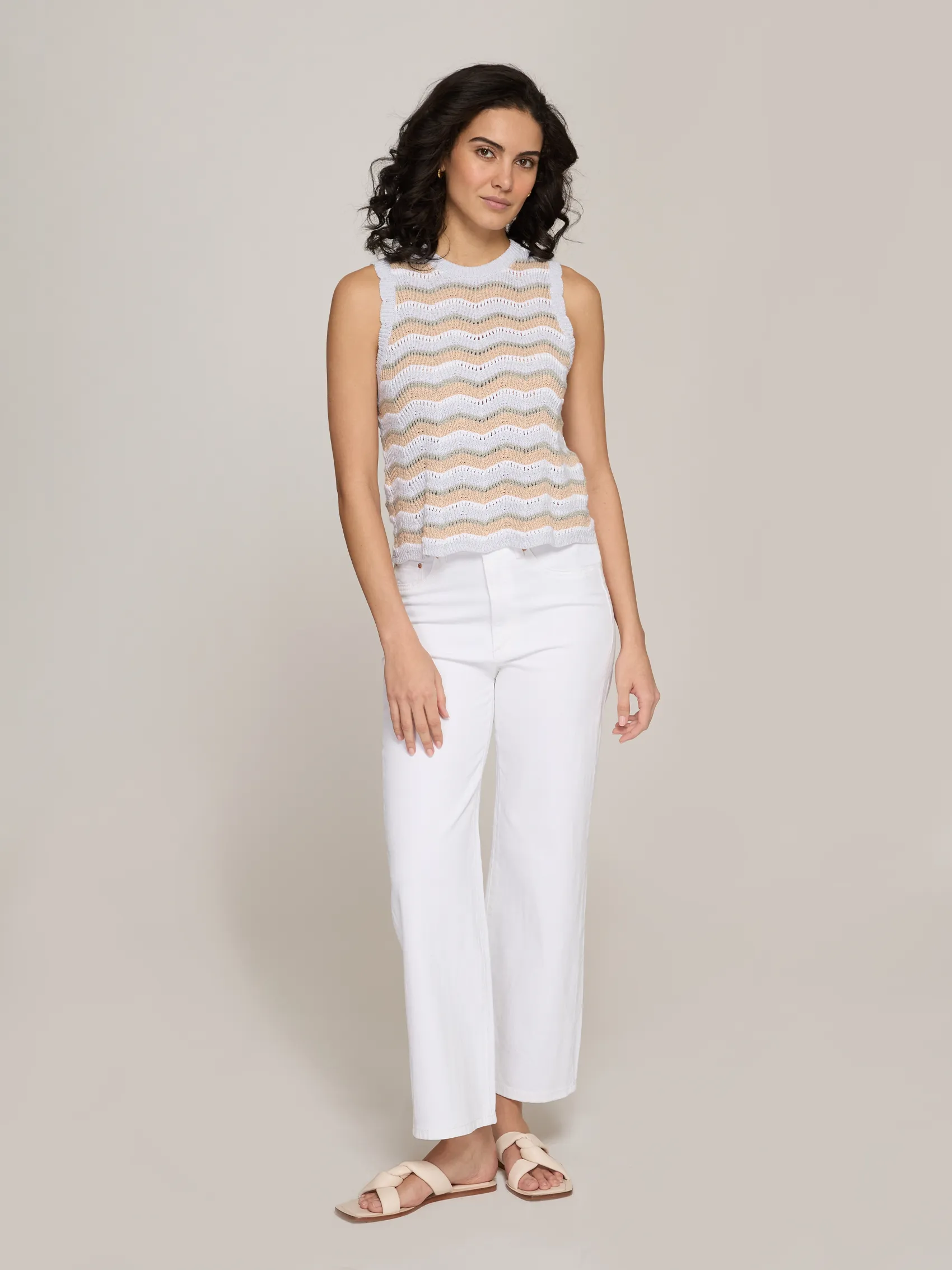 Zig Zag Stitch Tank in Neutral Combo sold by Autumn Cashmere product image thumbnail 2