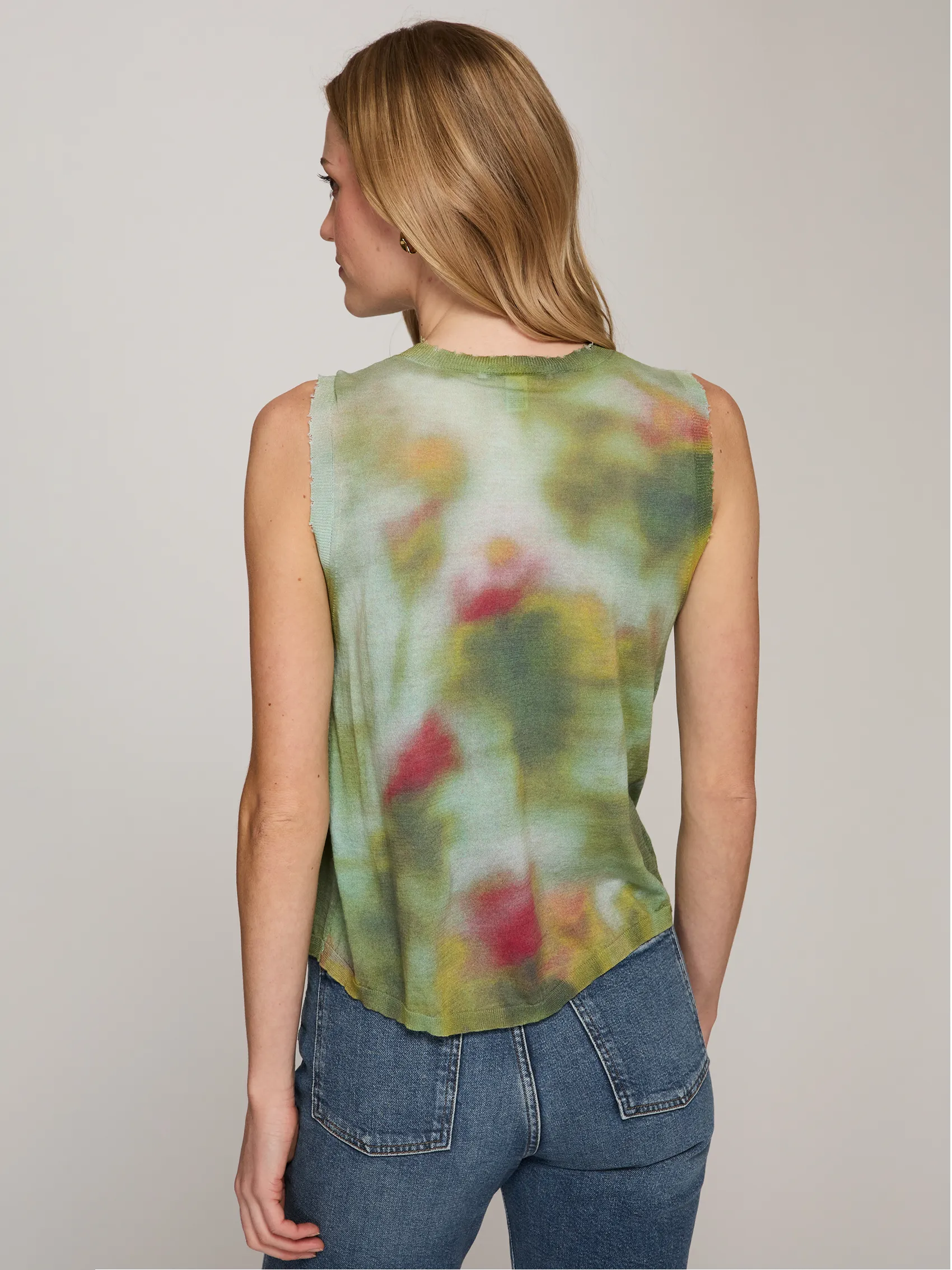 Distressed Blurred Blotch Muscle Tee in Greens Combo sold by Autumn Cashmere product image thumbnail 4