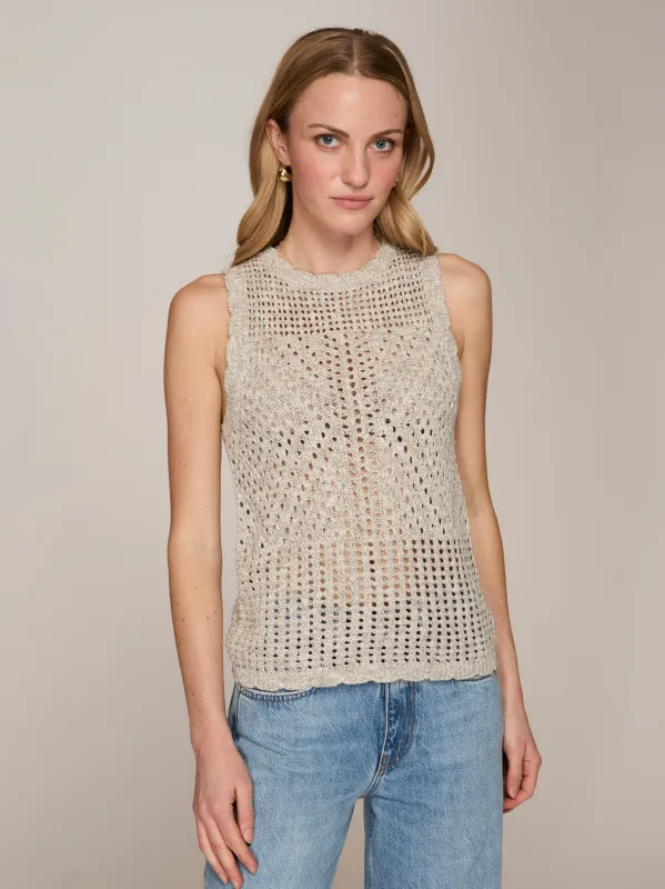 Pointelle Tank in Driftwood made by Autumn Cashmere