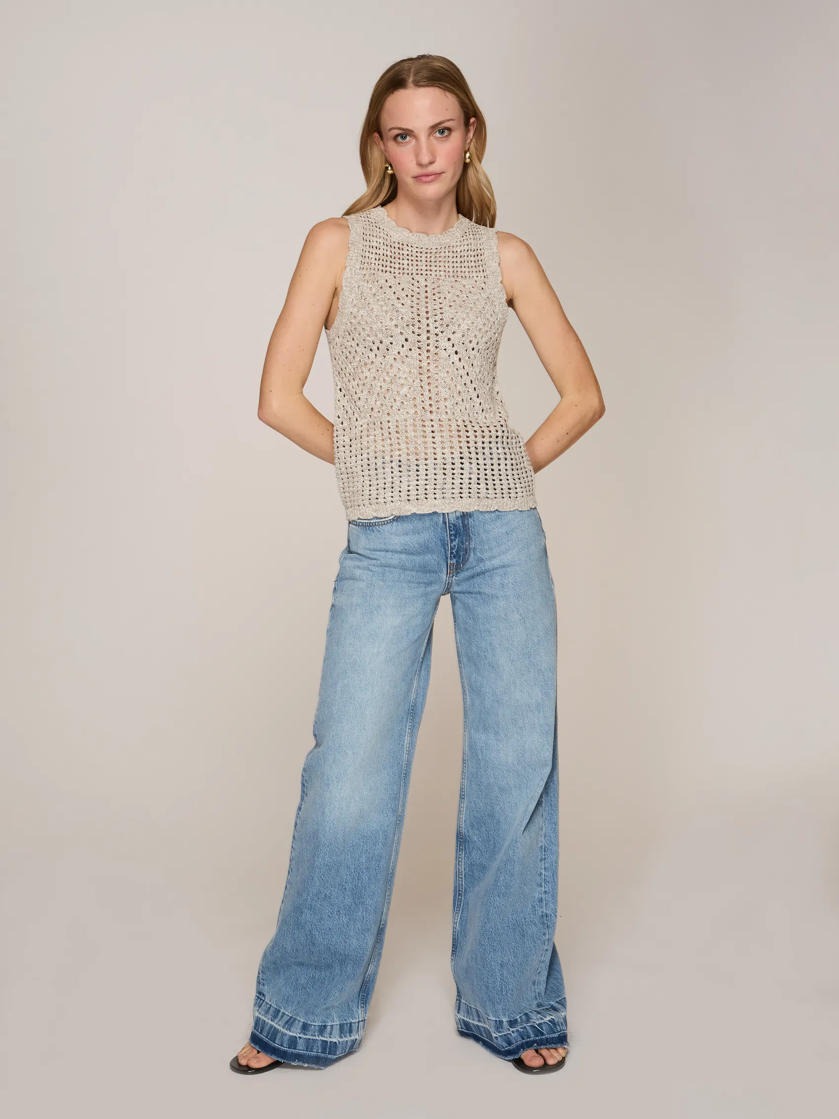 Pointelle Tank in Driftwood sold by Autumn Cashmere product image thumbnail 2