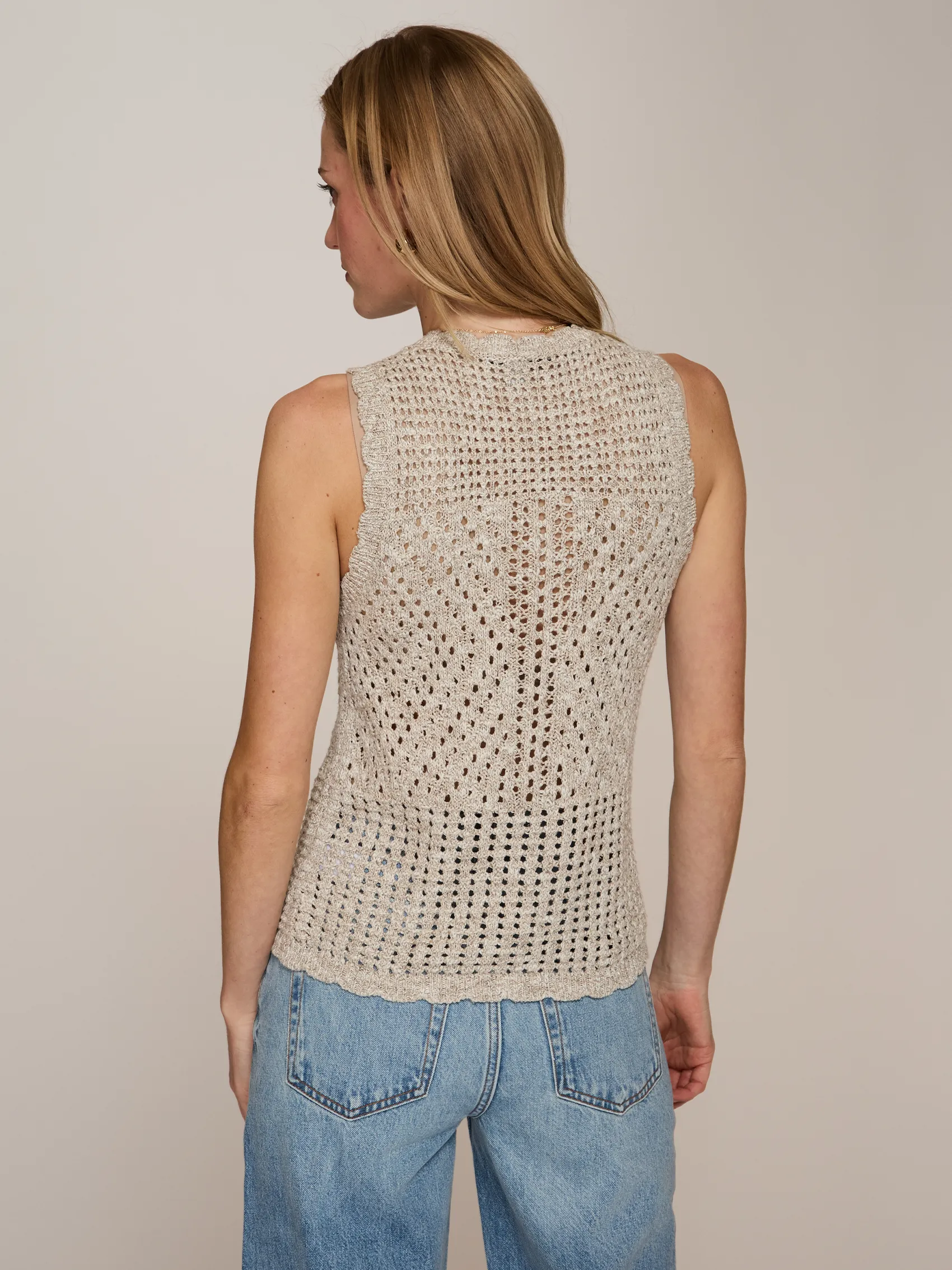 Pointelle Tank in Driftwood sold by Autumn Cashmere product image thumbnail 4
