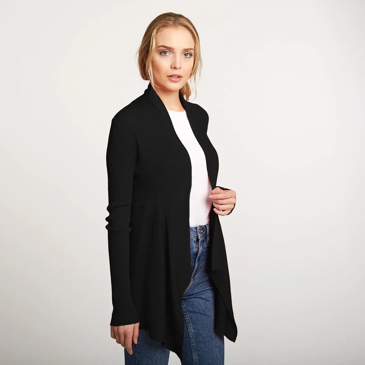 Cotton Rib Drape in Black sold by Autumn Cashmere product image thumbnail 2