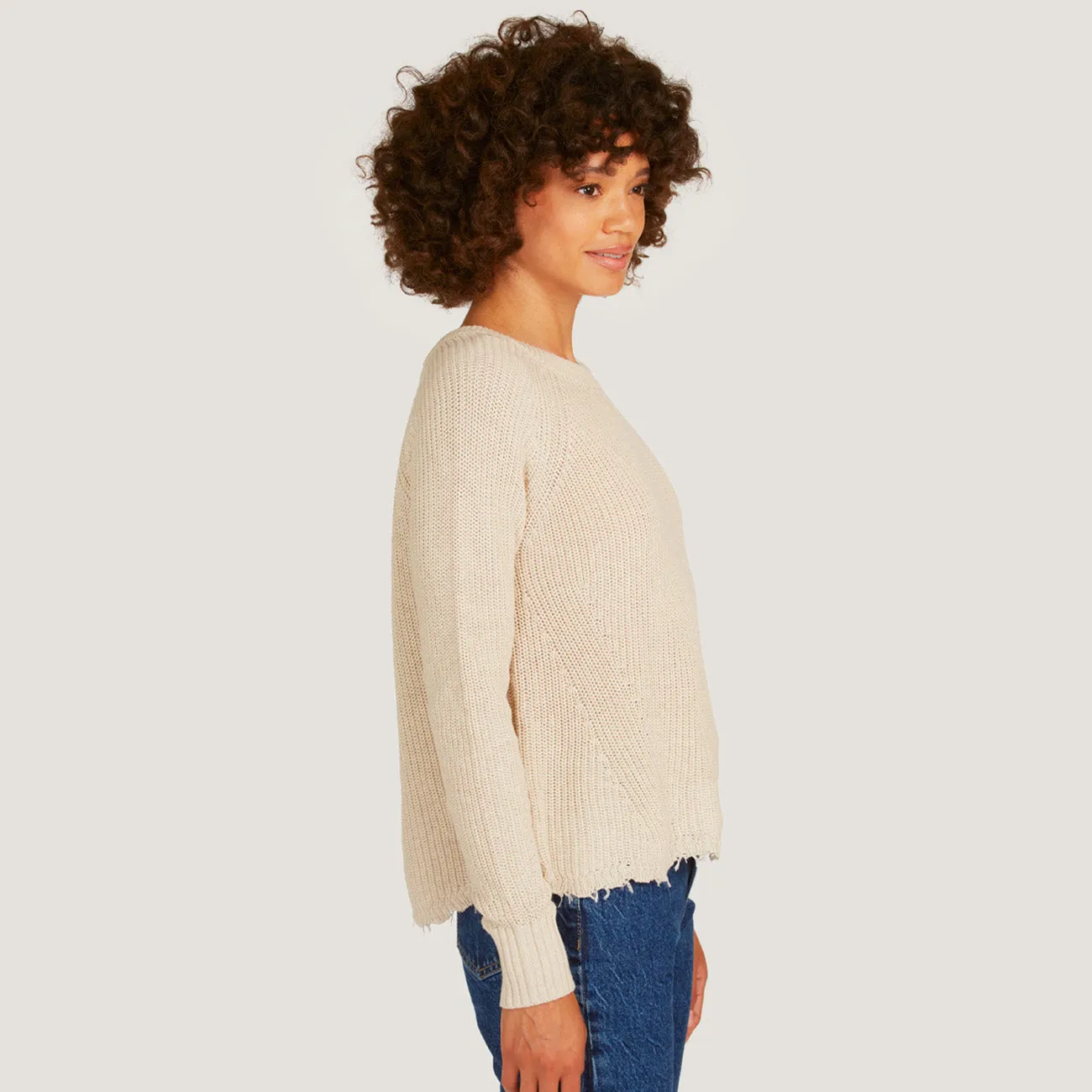 Distressed Scallop Shaker in Natural sold by Autumn Cashmere product image thumbnail 4