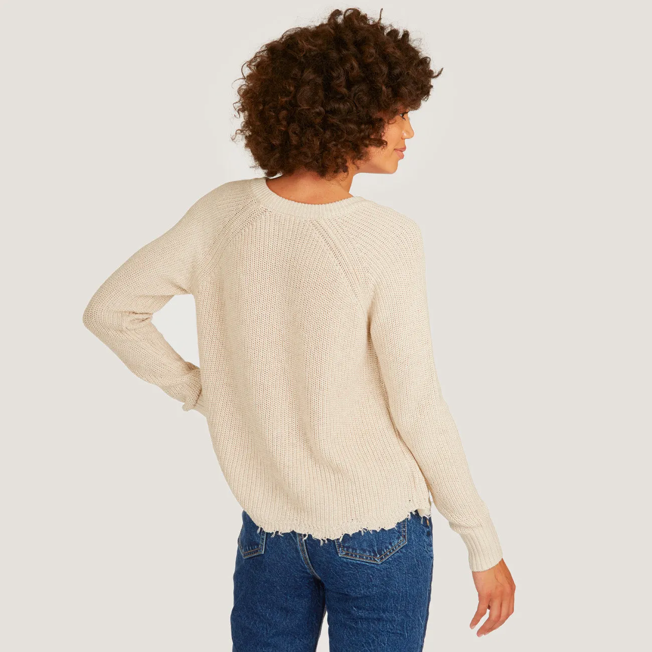 Distressed Scallop Shaker in Natural sold by Autumn Cashmere product image thumbnail 5