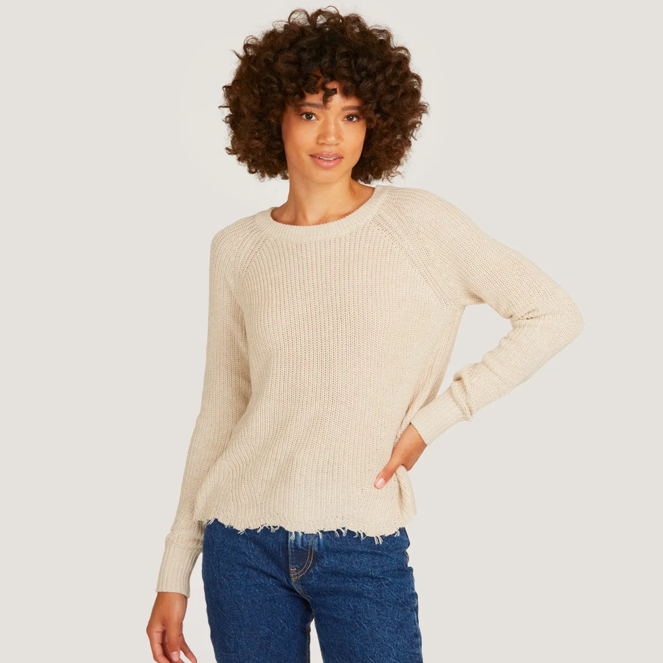 Distressed Scallop Shaker in Natural sold by Autumn Cashmere product image thumbnail 2
