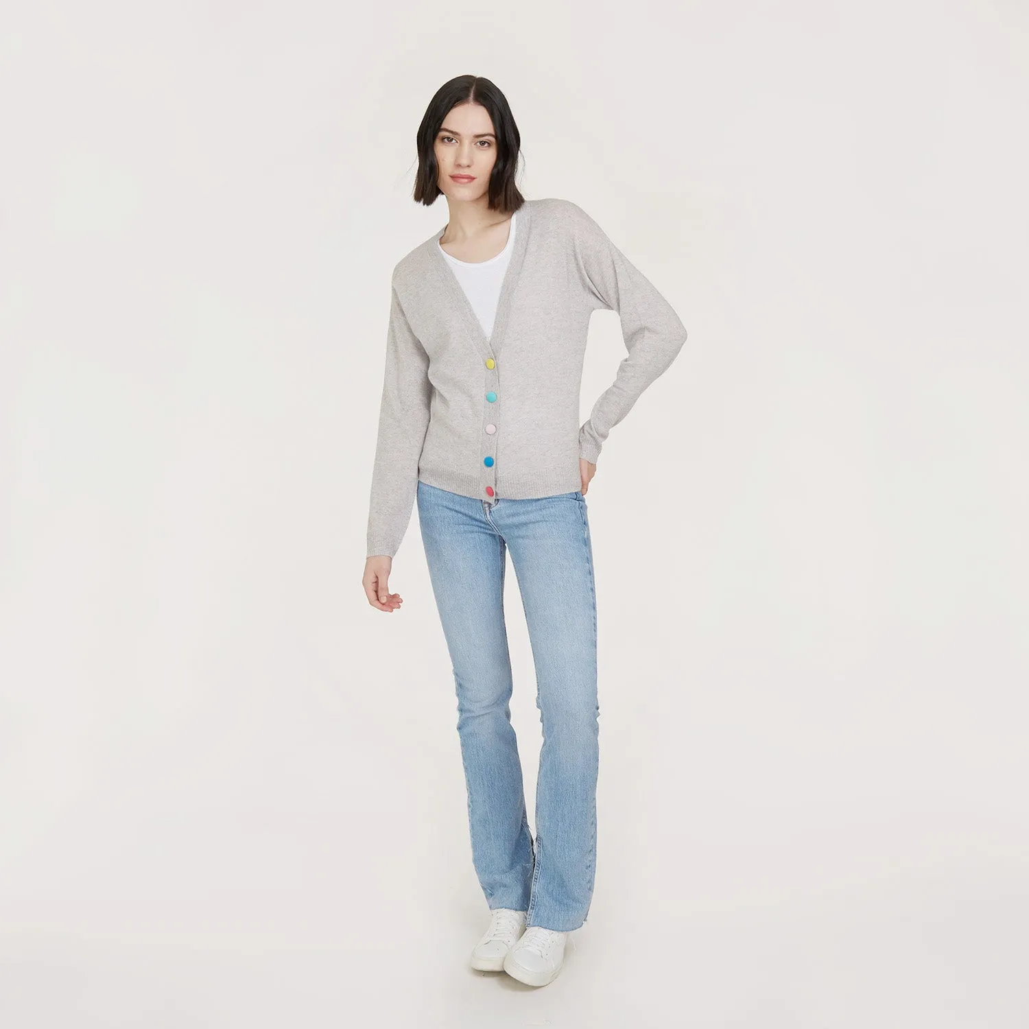 V-Neck Cardigan w/ Multi Colored Buttons sold by Autumn Cashmere product image thumbnail 5