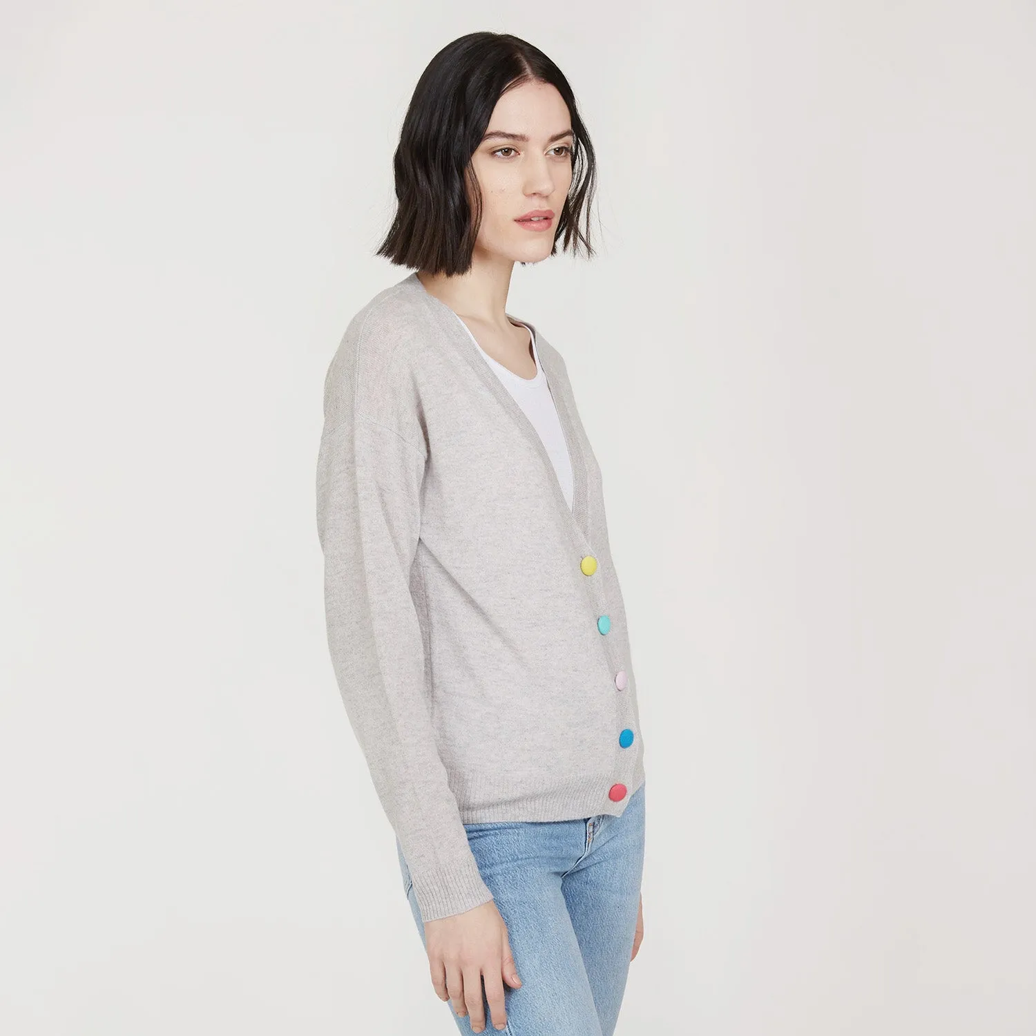 V-Neck Cardigan w/ Multi Colored Buttons sold by Autumn Cashmere product image thumbnail 2