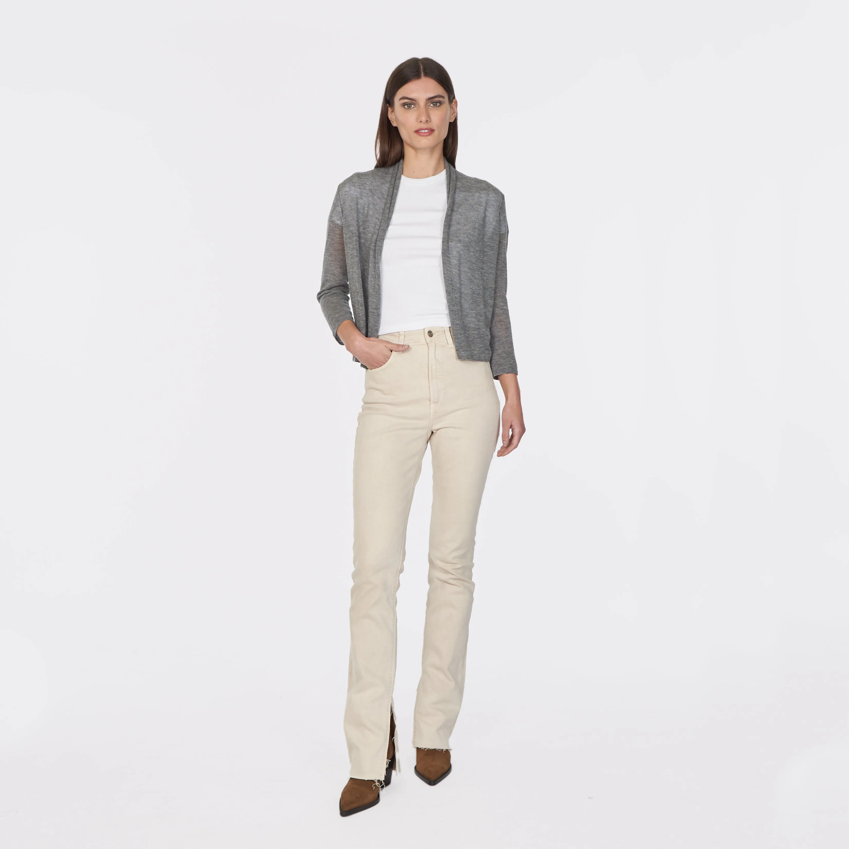 Collared Easy Crop in Thunder sold by Autumn Cashmere product image thumbnail 2