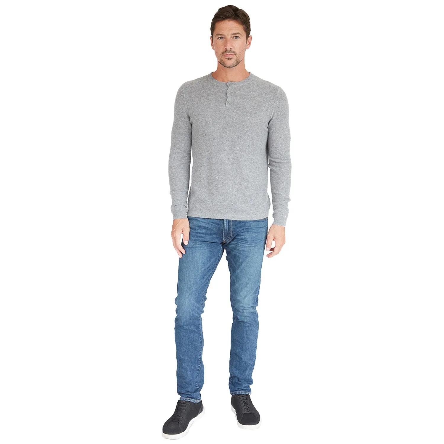 Thermal Henley with Yoke in Cement sold by Autumn Cashmere product image thumbnail 3