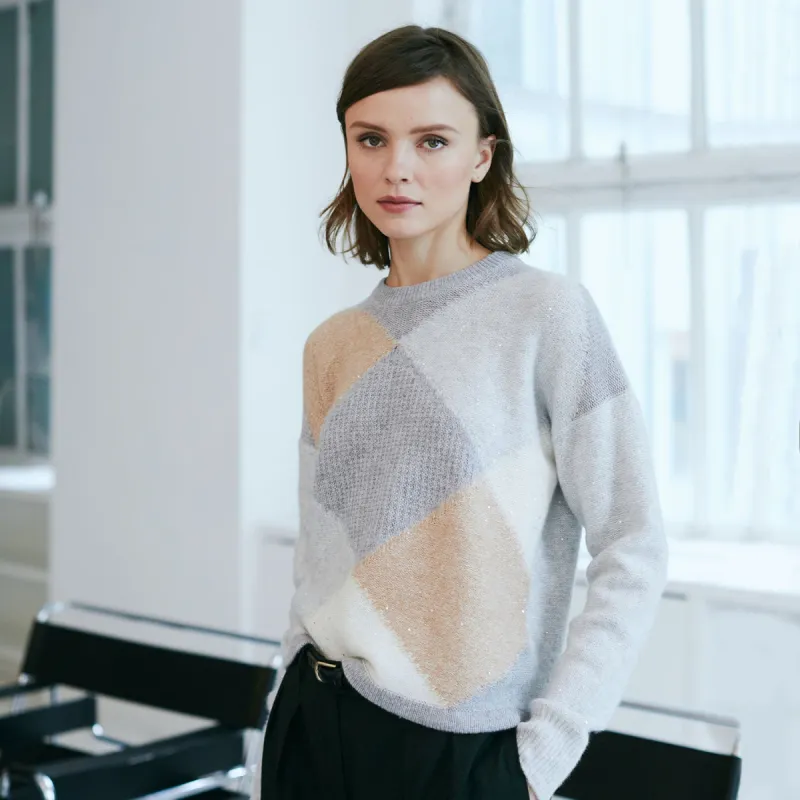 Sequin Diamond Crew sold by Autumn Cashmere