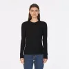 Rib Crew in Black sold by Autumn Cashmere