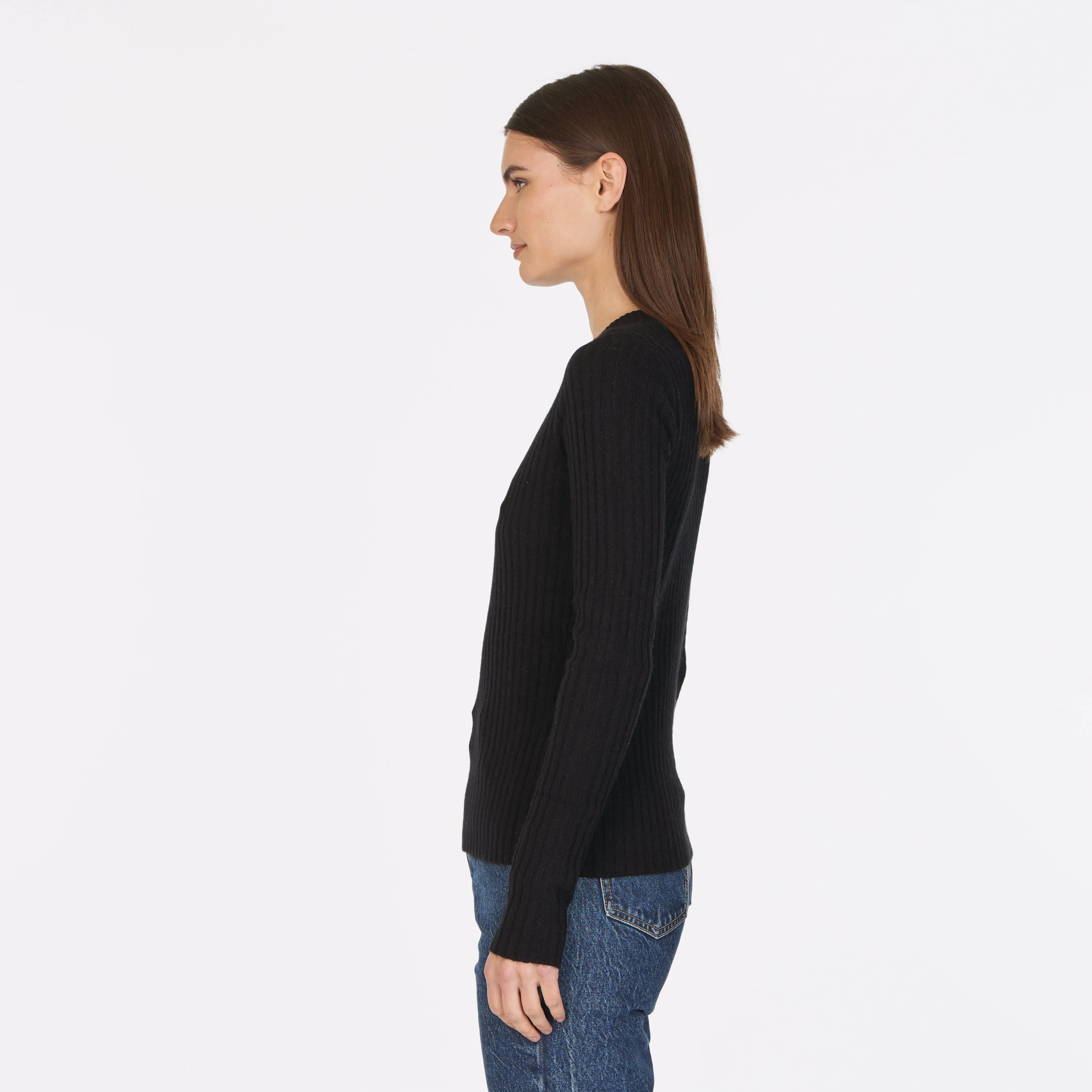 Rib Crew in Black sold by Autumn Cashmere product image thumbnail 4