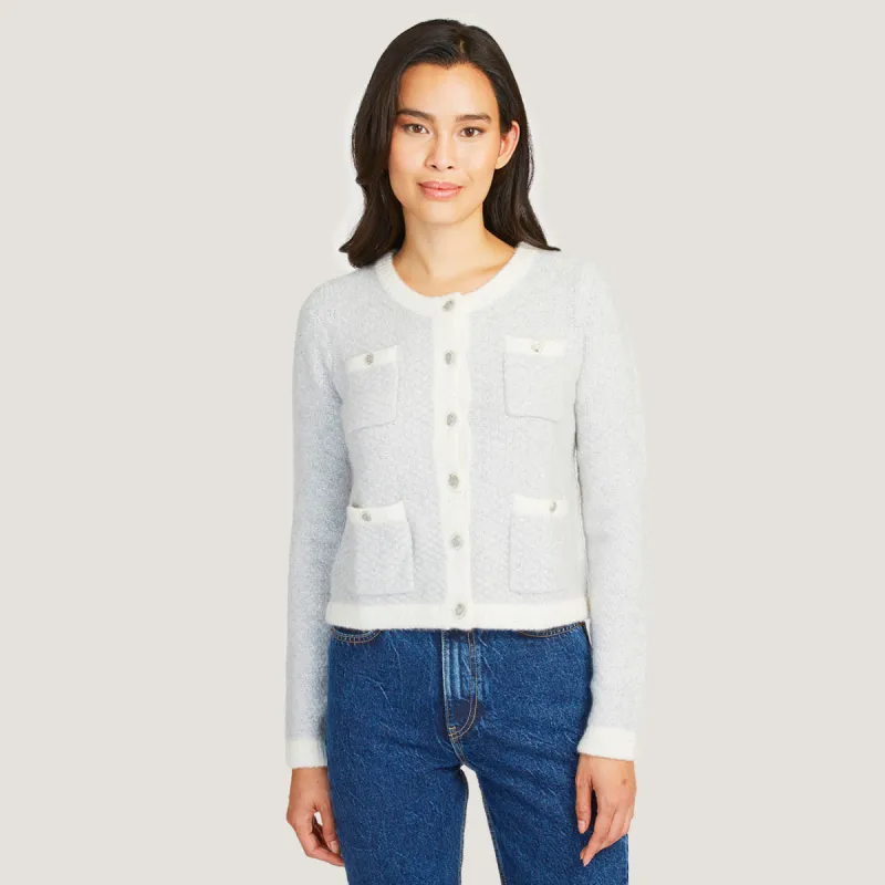 Cropped Sequin Banded Jacket sold by Autumn Cashmere