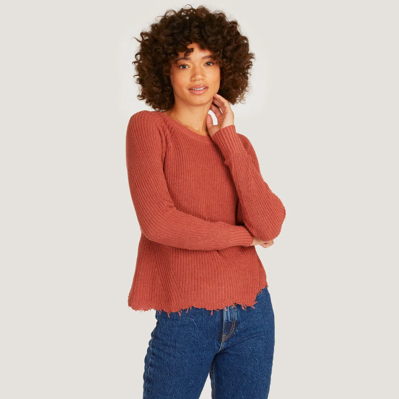 Distressed Scallop Shaker in Tea Rose sold by Autumn Cashmere product image thumbnail 2