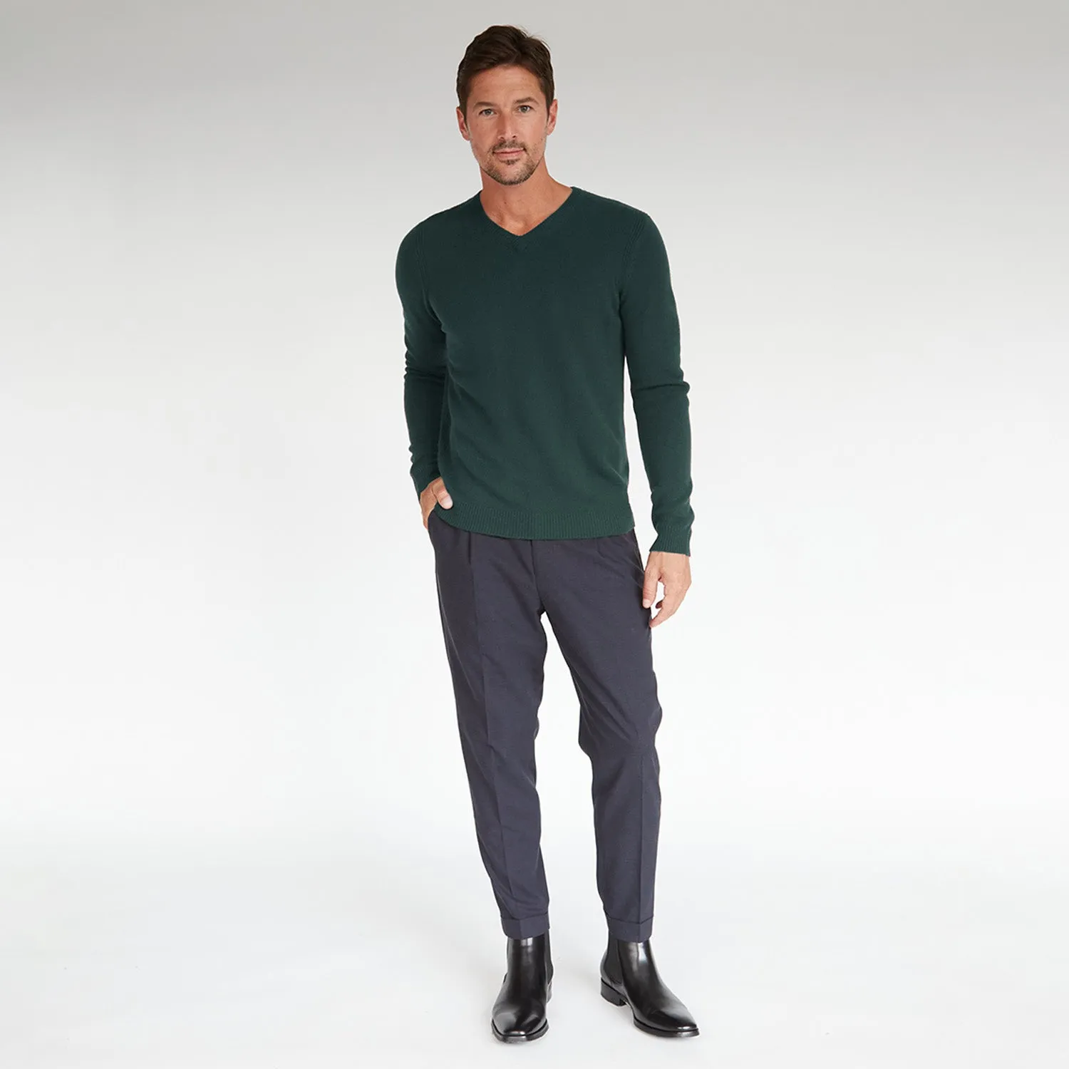 Basic V-Neck in Spruce sold by Autumn Cashmere product image thumbnail 3