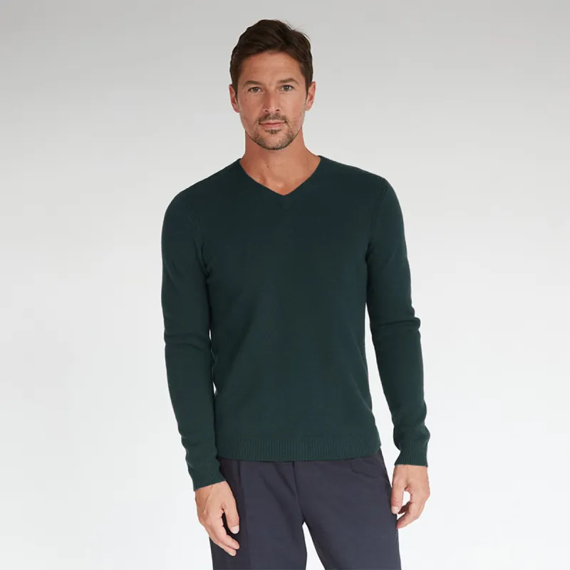 Basic V-Neck in Spruce made by Autumn Cashmere