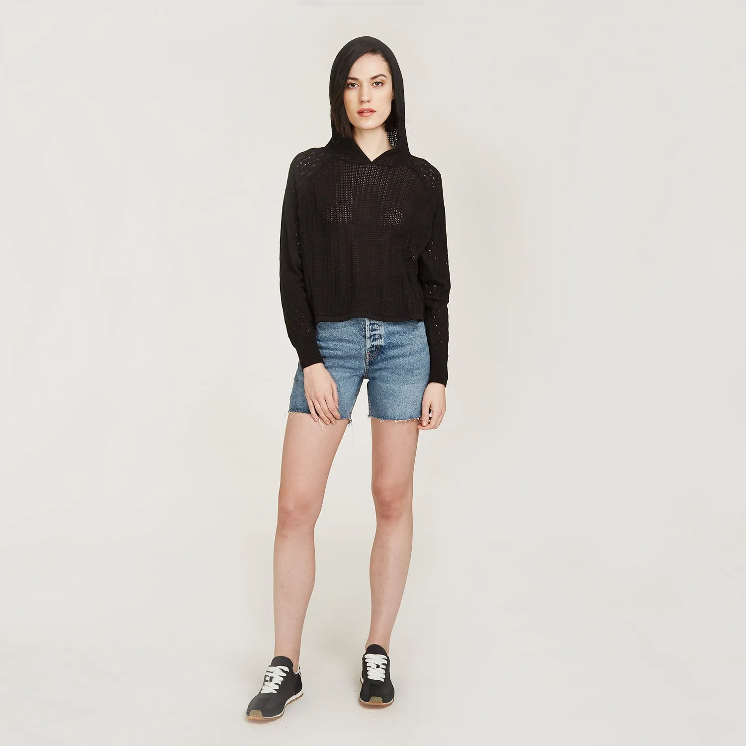 Mixed Stitch Hoodie in Black sold by Autumn Cashmere product image thumbnail 5