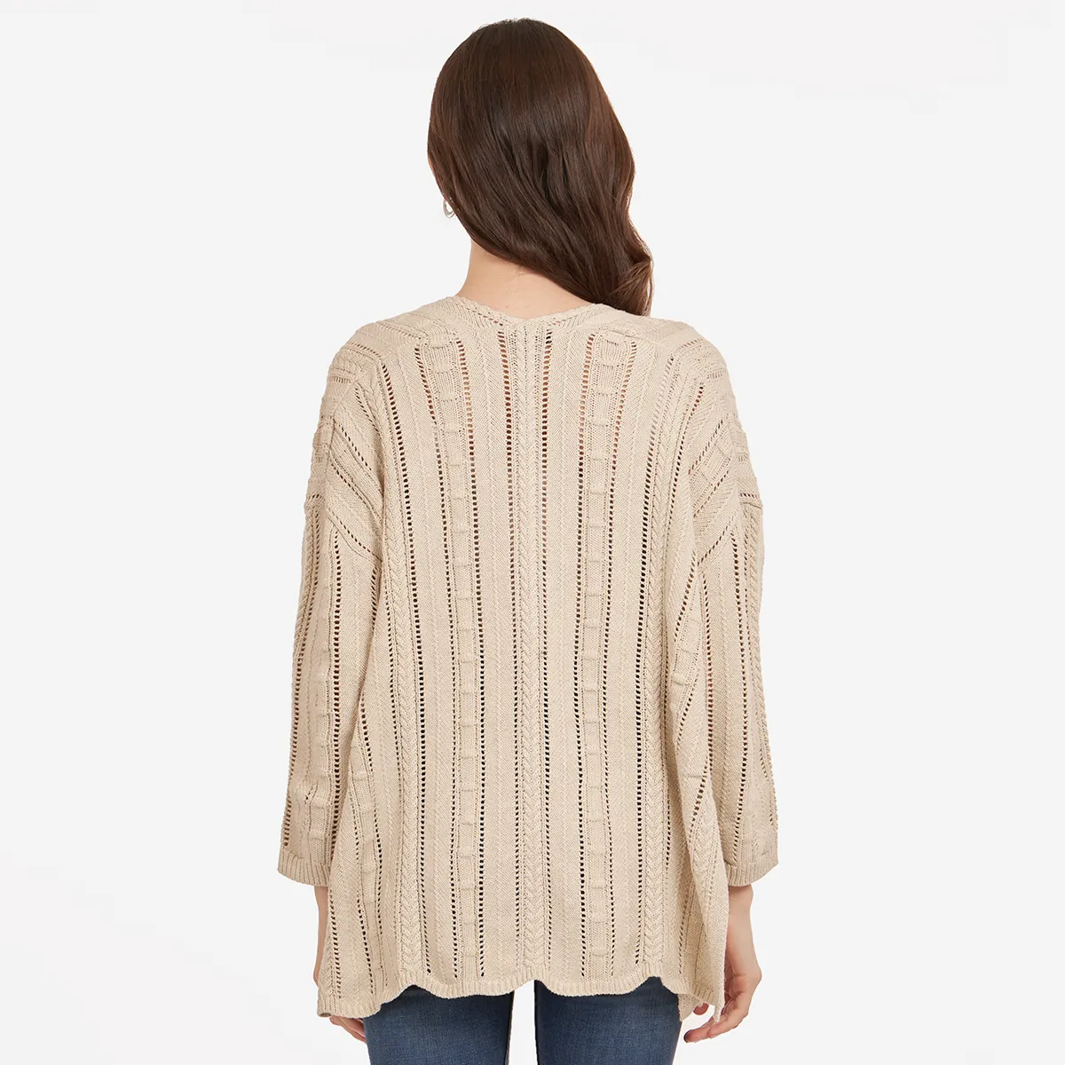 Open Pointelle Duster in Hemp sold by Autumn Cashmere product image thumbnail 3