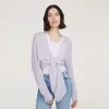 Tie Front Rib Cardigan in Horizon sold by Autumn Cashmere