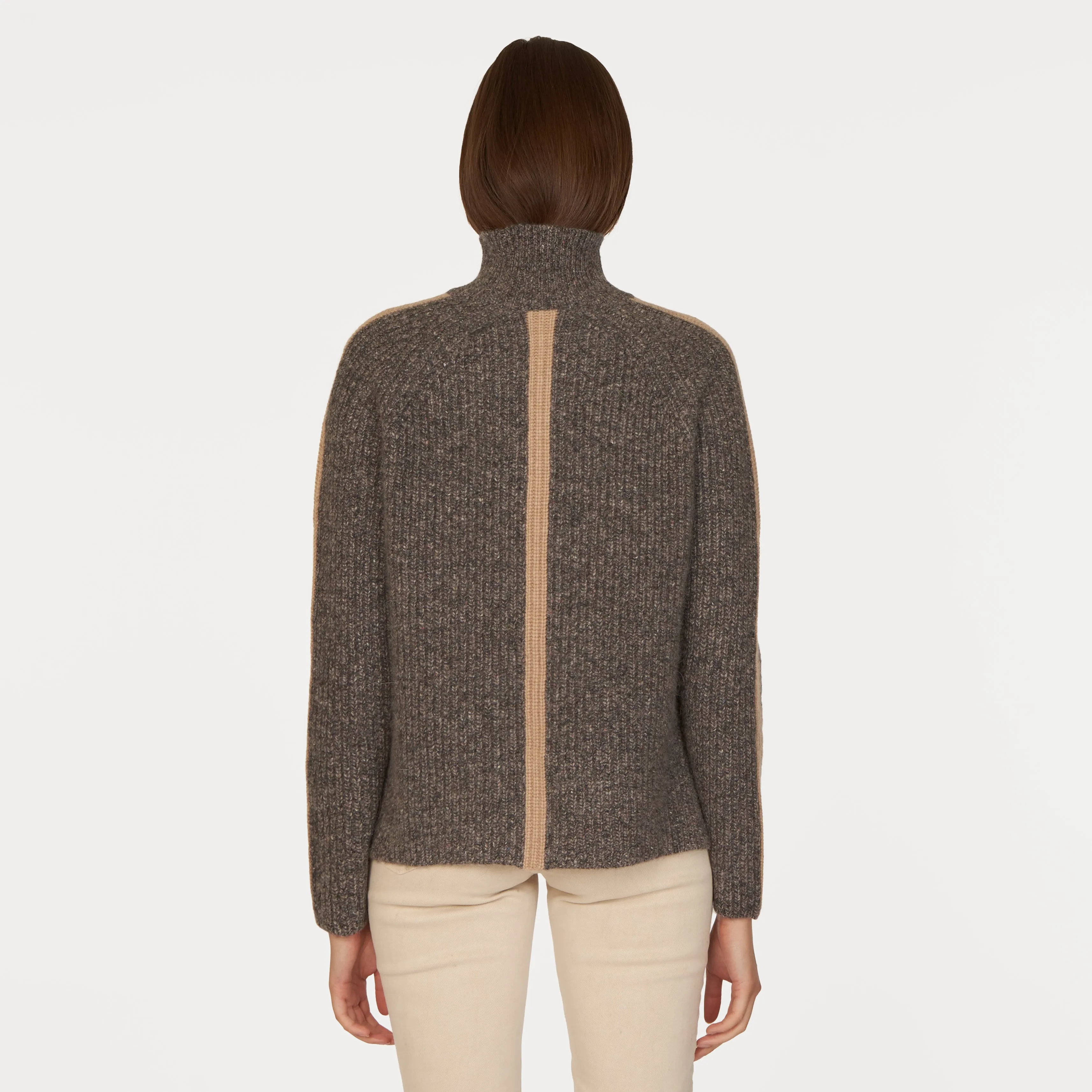 Tipped Tweed Mock w/ Rib Raglan Detail sold by Autumn Cashmere product image thumbnail 3