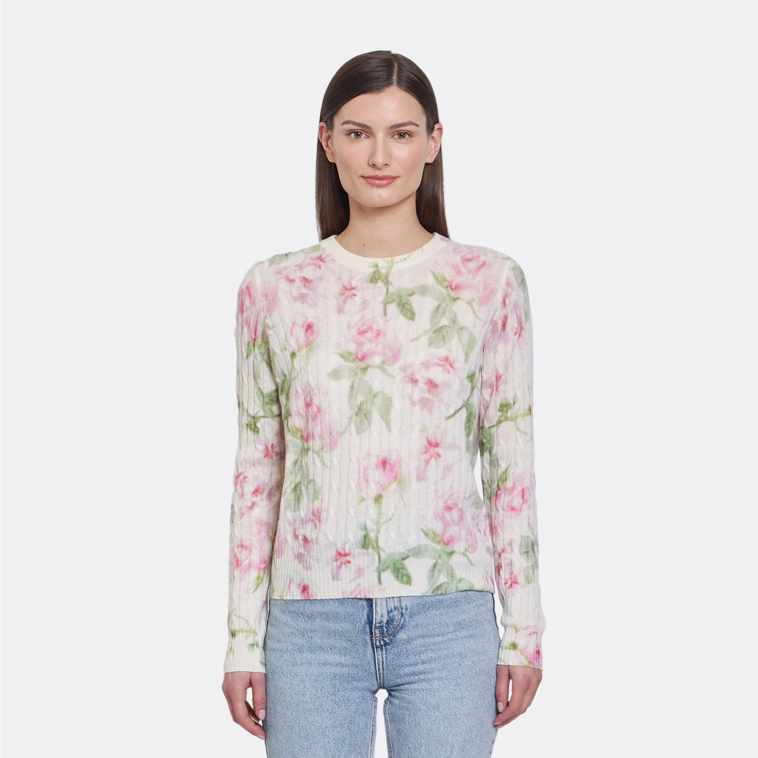 Rose Print Cable Crew sold by Autumn Cashmere product image thumbnail 3