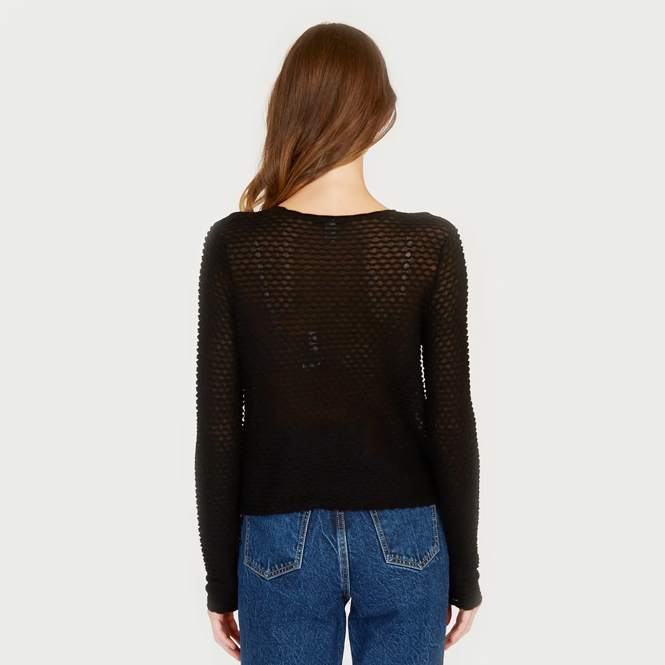 Shadow Diamond Pattern Crew in Black sold by Autumn Cashmere product image thumbnail 4