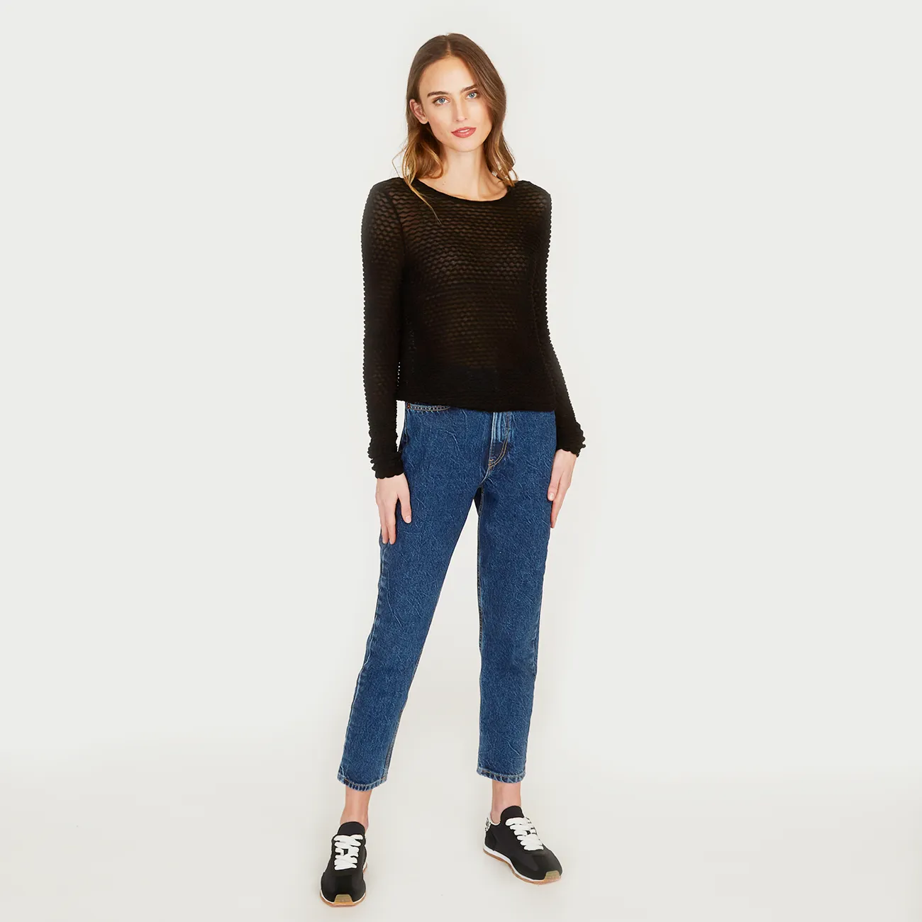 Shadow Diamond Pattern Crew in Black sold by Autumn Cashmere product image thumbnail 5