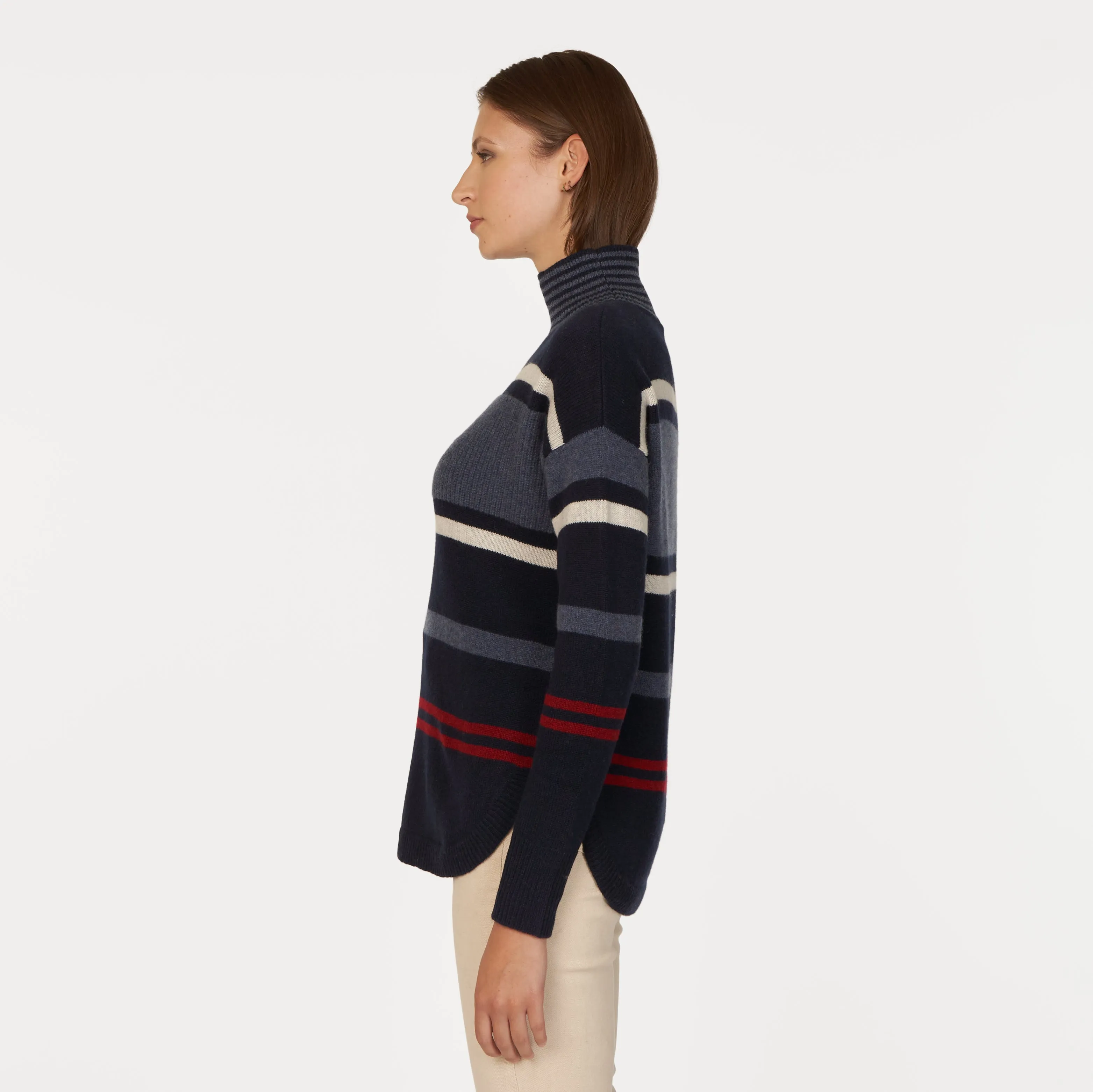 Striped Mock w/ Shirttail sold by Autumn Cashmere product image thumbnail 3