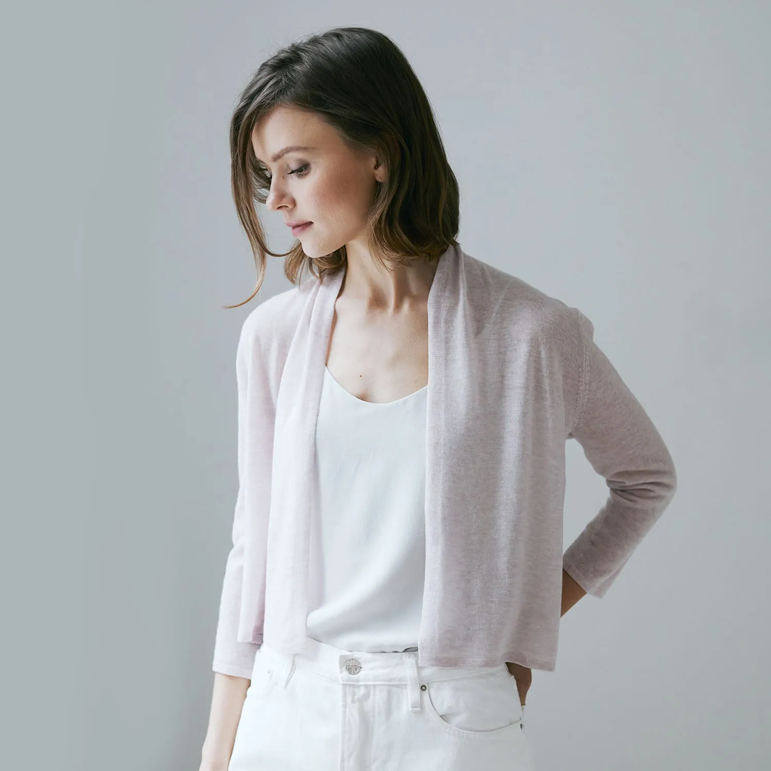 Collared Easy Crop in Mauve sold by Autumn Cashmere