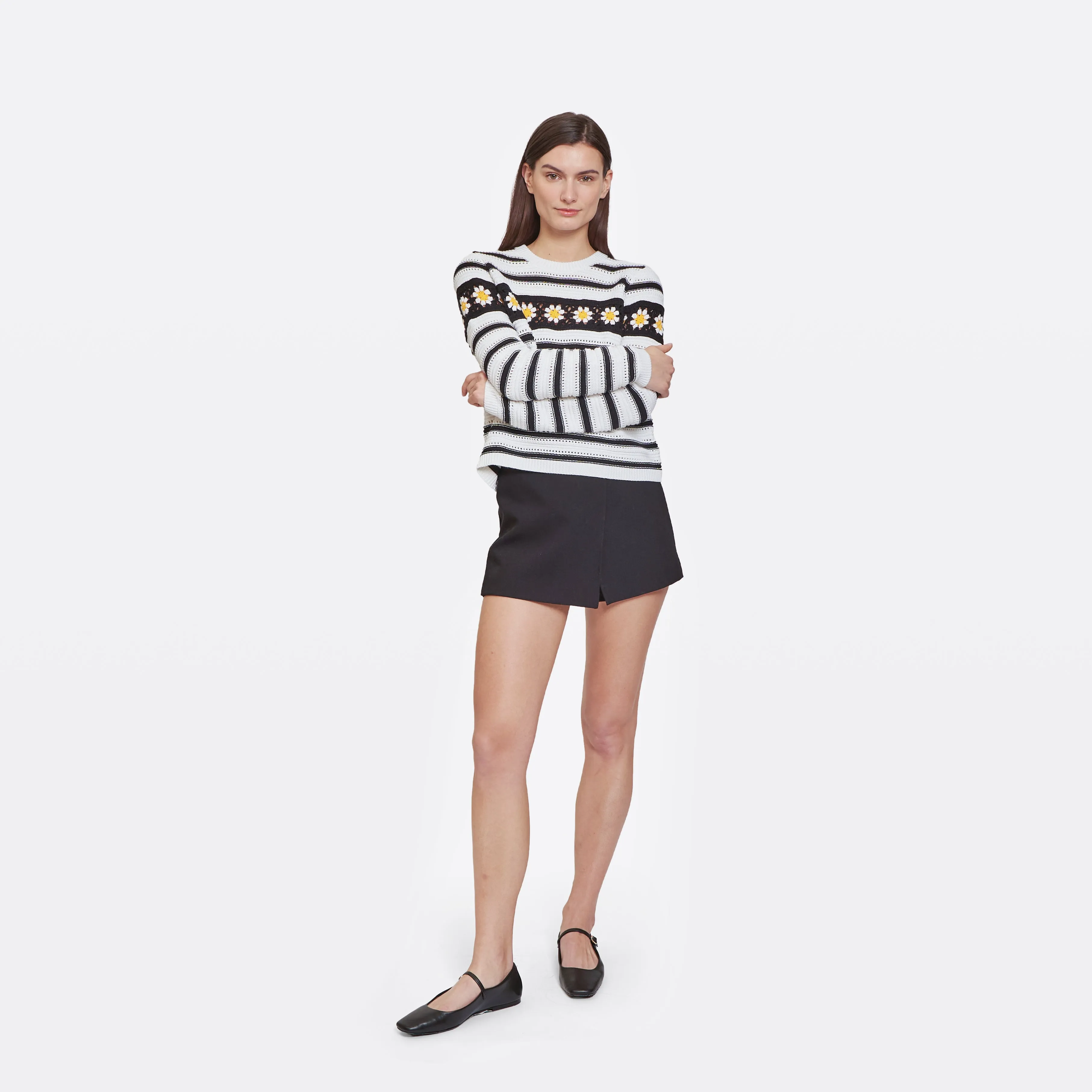 Breton Stripe w/ Daisy Hand Crochet sold by Autumn Cashmere product image thumbnail 4