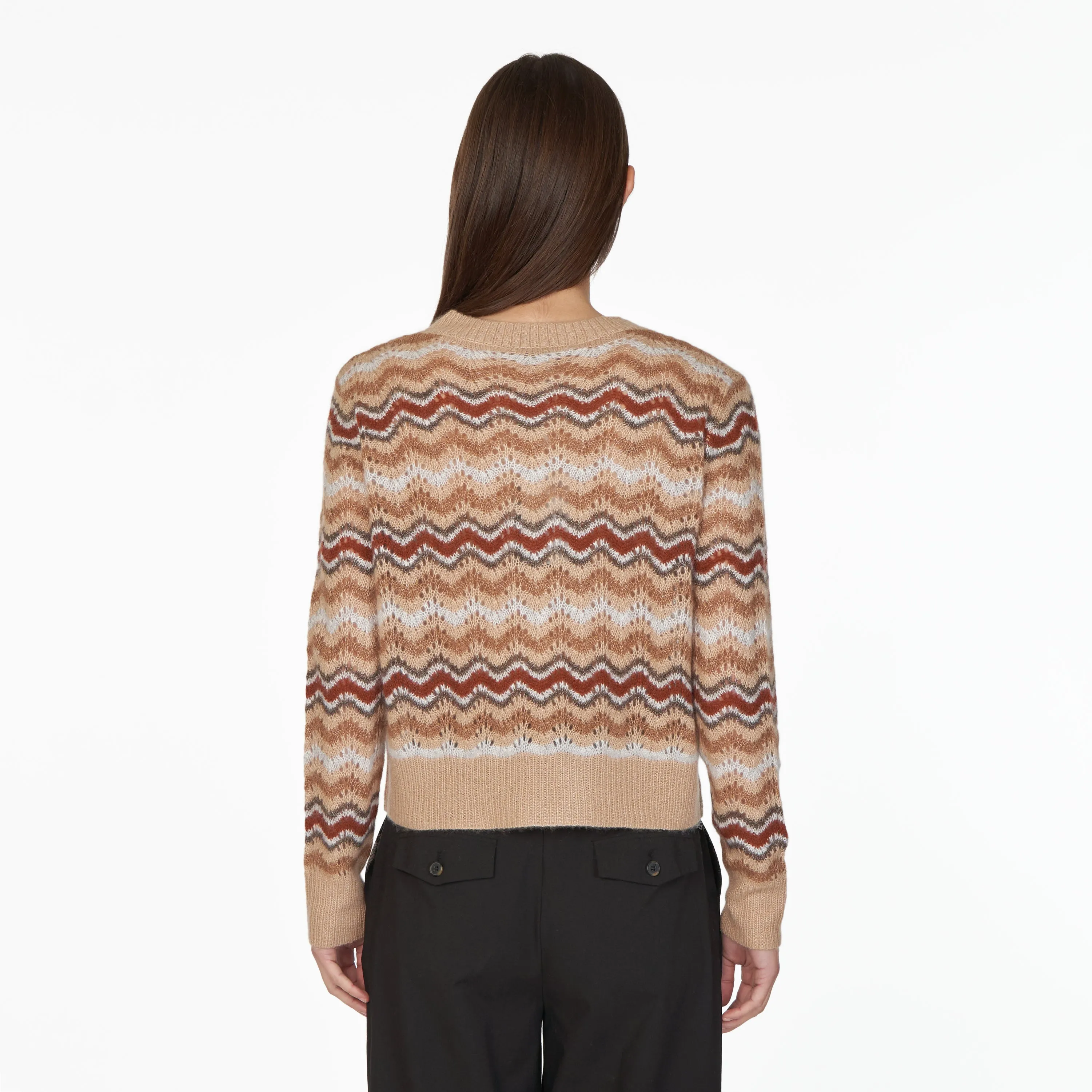 Pointelle Wavy Stripe Crew sold by Autumn Cashmere product image thumbnail 5