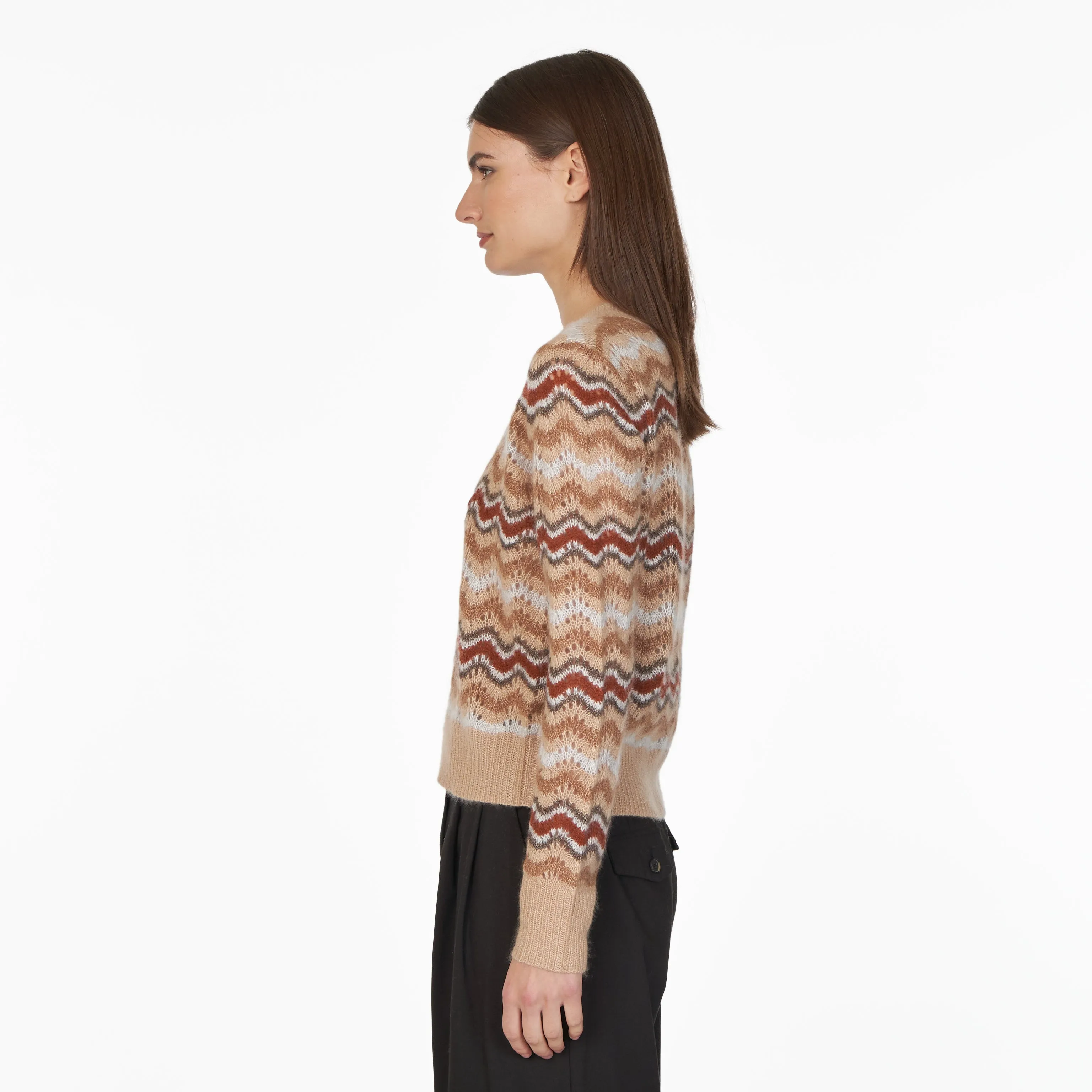 Pointelle Wavy Stripe Crew sold by Autumn Cashmere product image thumbnail 4
