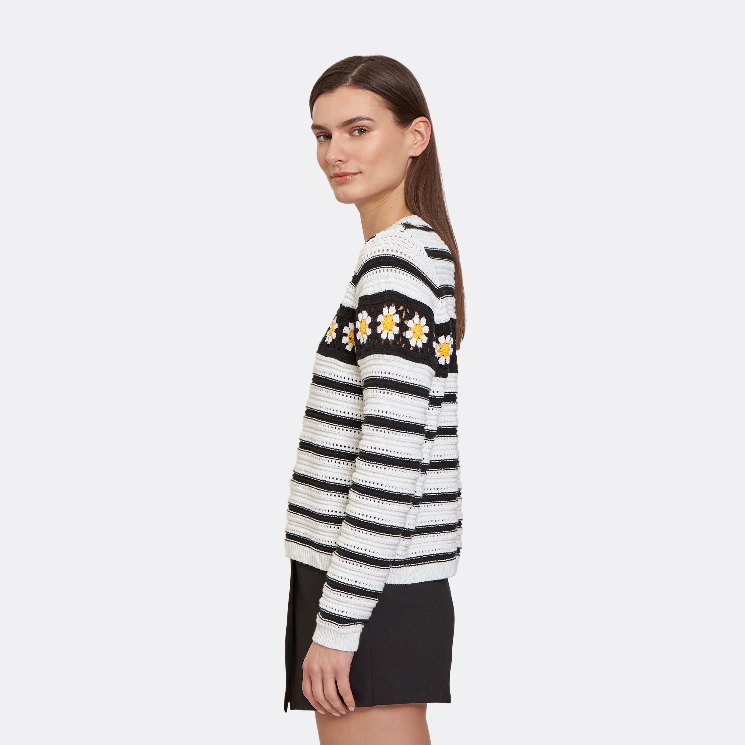 Breton Stripe w/ Daisy Hand Crochet sold by Autumn Cashmere product image thumbnail 2