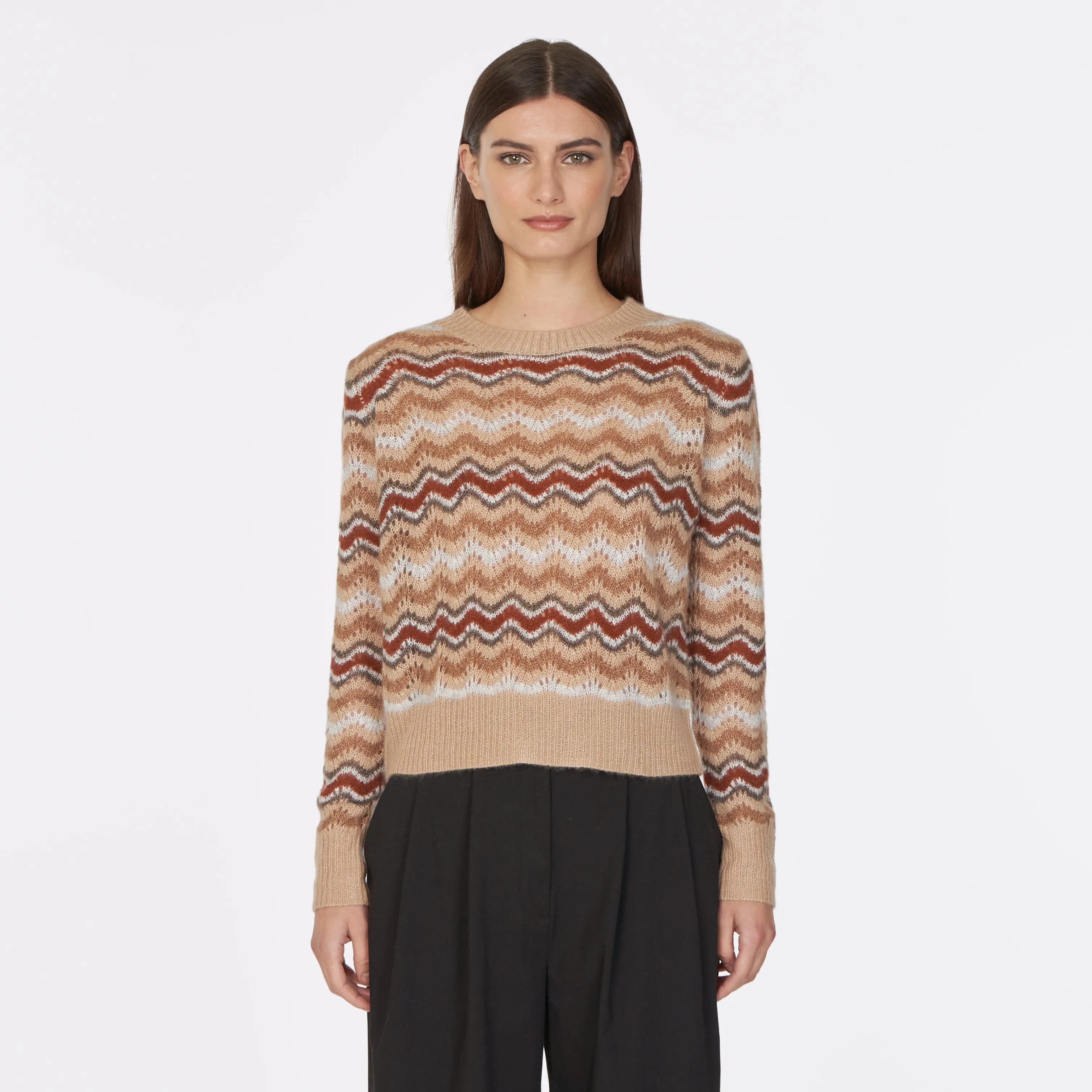 Pointelle Wavy Stripe Crew sold by Autumn Cashmere product image thumbnail 3