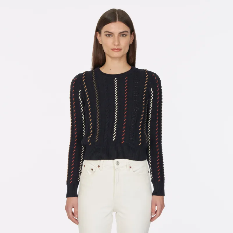 Cable Crew w/ Multi Color Lacing sold by Autumn Cashmere