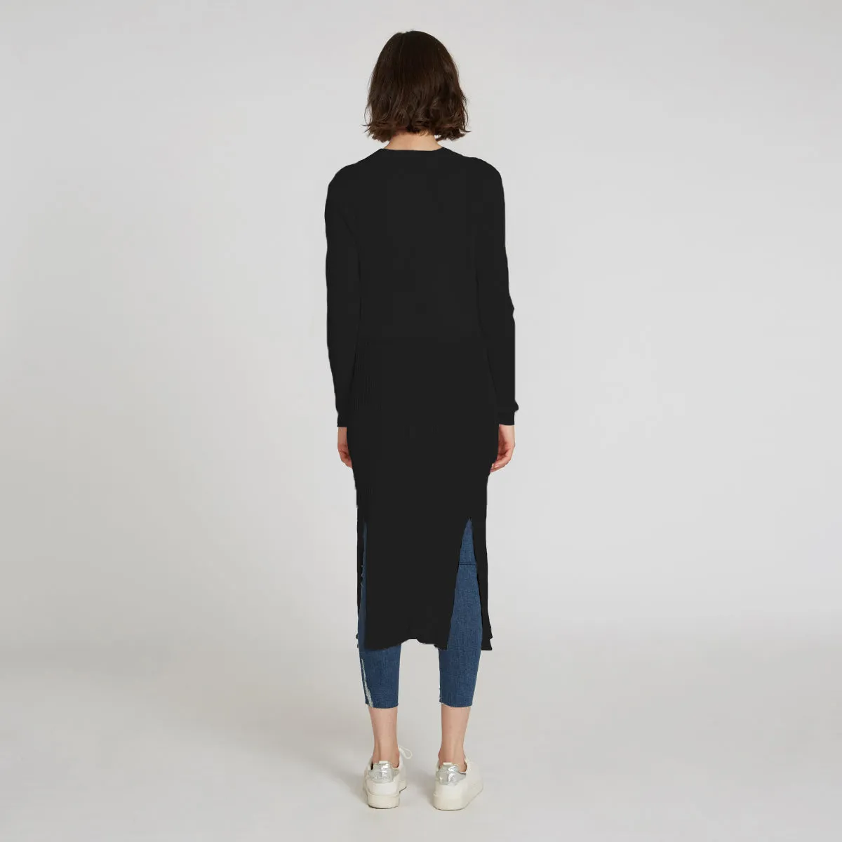 Cotton Rib Maxi Cardigan in Black sold by Autumn Cashmere product image thumbnail 2