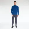 Mock Neck with Shaker Stitch in Electric Pale Blue sold by Autumn Cashmere