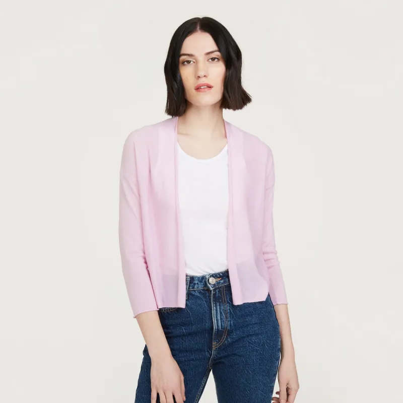 Easy Crop Cardigan in Orchid sold by Autumn Cashmere
