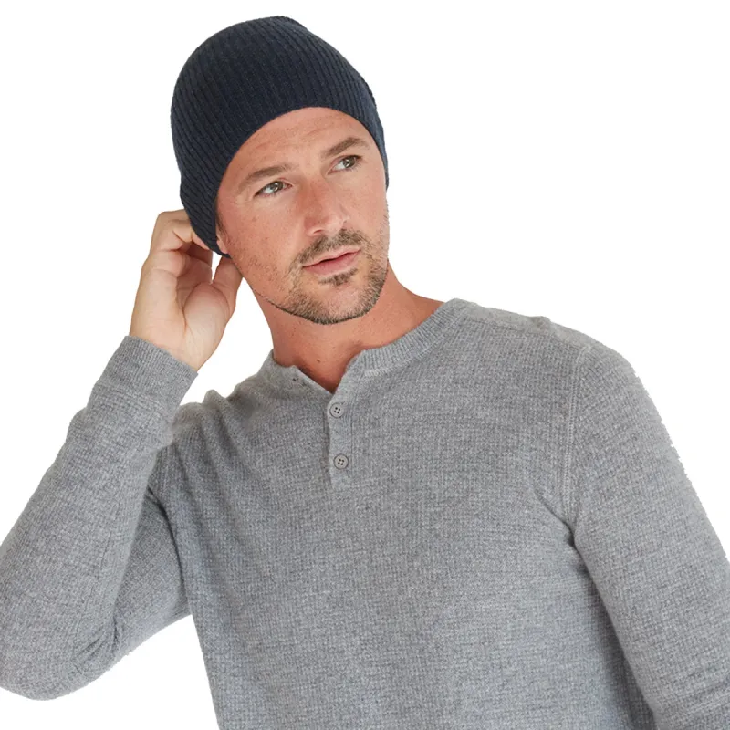 Shaker Stitch Hat in Black sold by Autumn Cashmere