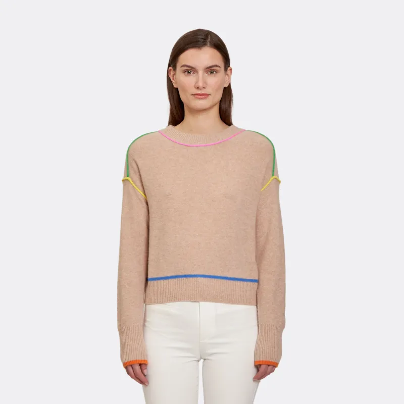 Crew w/ Multi Color Seams sold by Autumn Cashmere