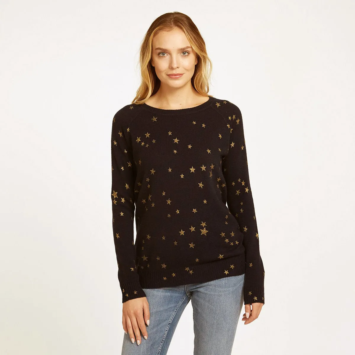 Foil Star Print Sweatshirt sold by Autumn Cashmere