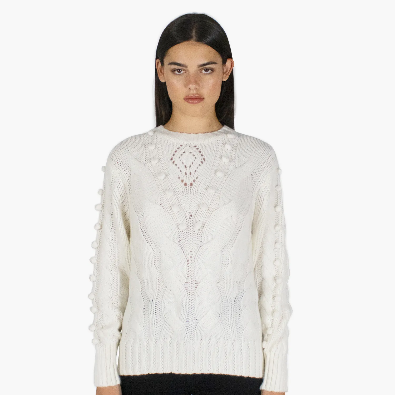 Angled Cable Crew Pointelle Insert sold by Autumn Cashmere product image thumbnail 3