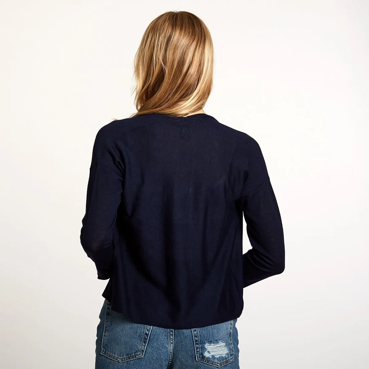 Easy Crop Cardigan in Peacoat sold by Autumn Cashmere product image thumbnail 2