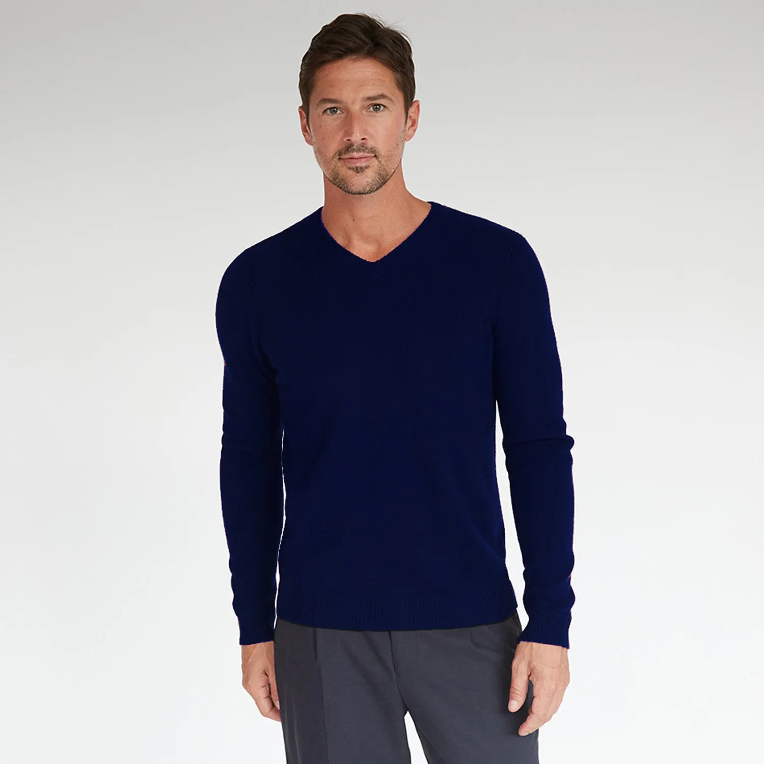 Basic V-Neck in Navy sold by Autumn Cashmere