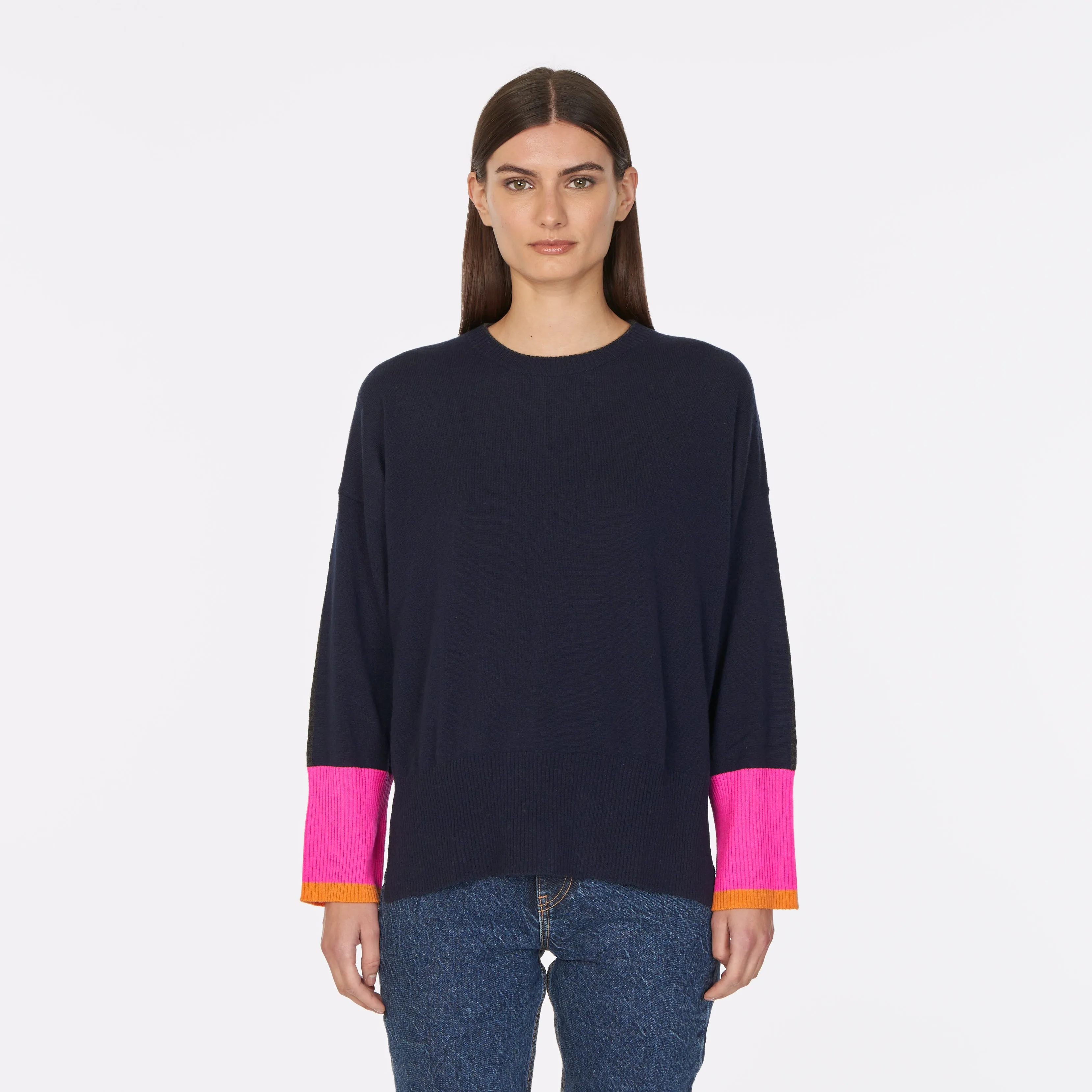 Color Block Relaxed Crew w/ Racing Stripe sold by Autumn Cashmere product image thumbnail 3