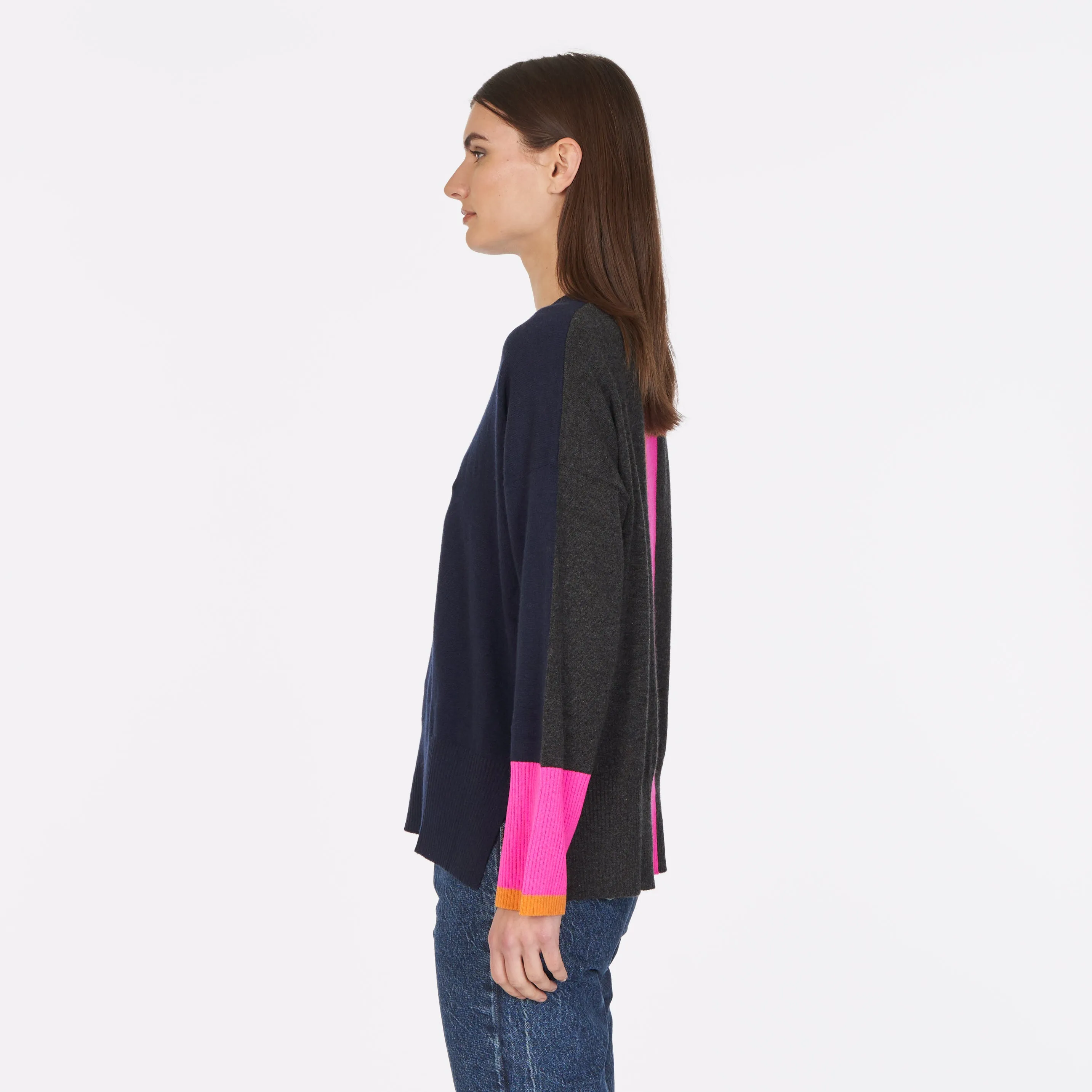 Color Block Relaxed Crew w/ Racing Stripe sold by Autumn Cashmere product image thumbnail 4